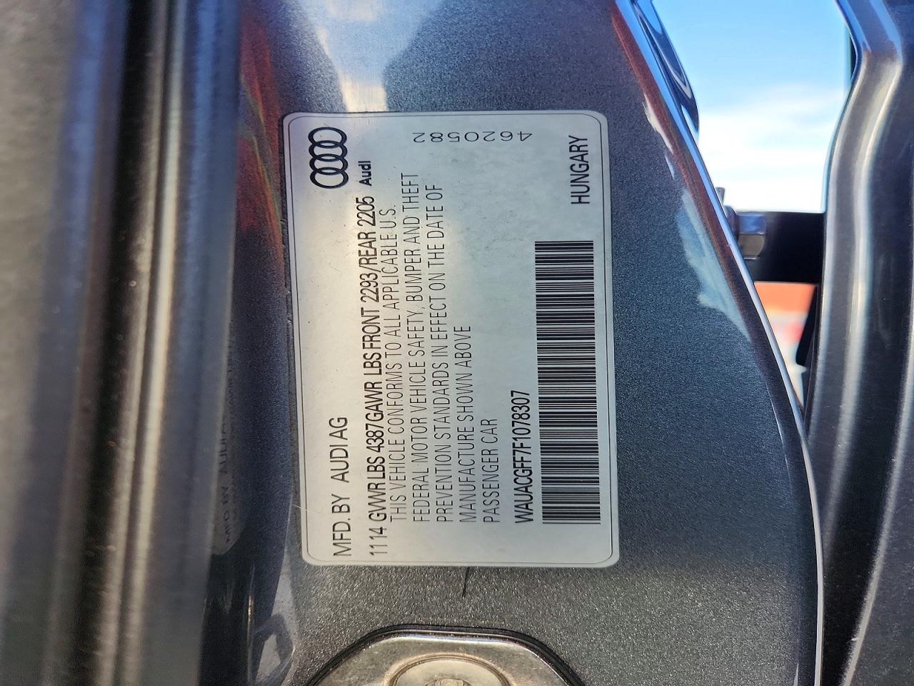 2015 Audi A3 Premium Gray vin: WAUACGFF7F1078307