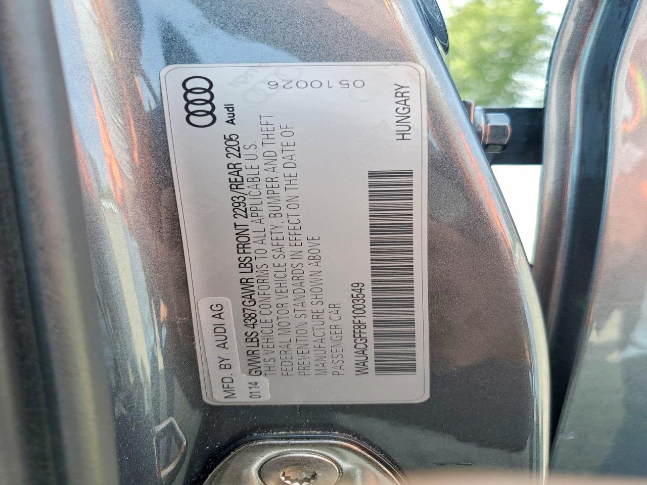 2015 Audi A3 Premium Gray vin: WAUACGFF8F1003549