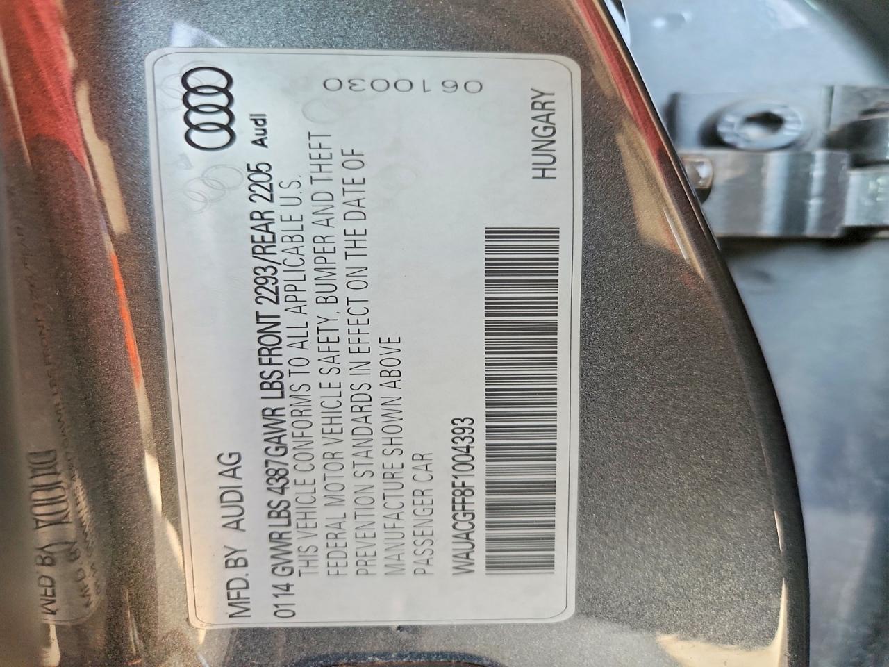 2015 Audi A3 Premium Gray vin: WAUACGFF8F1004393