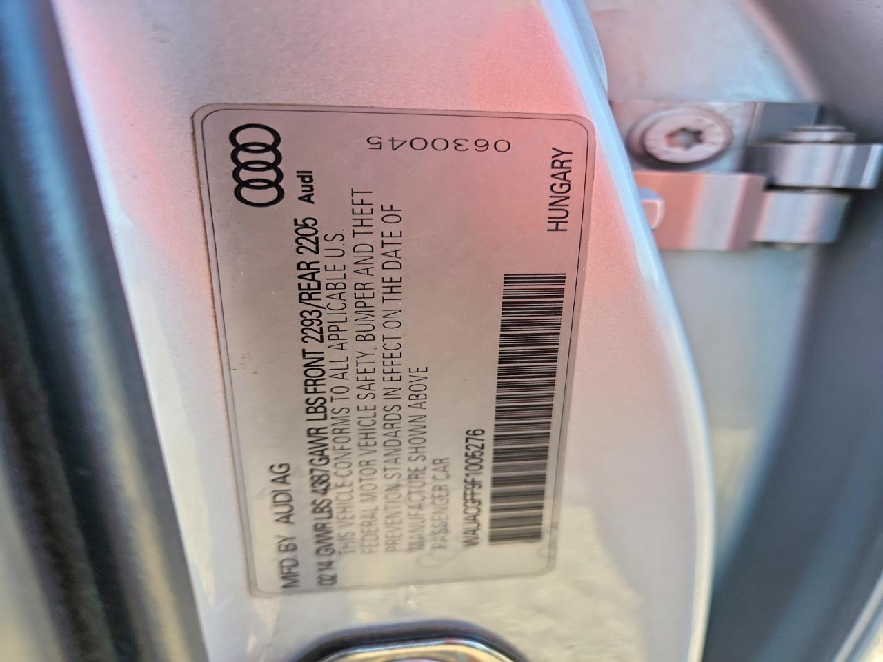 2015 Audi A3 Premium Silver vin: WAUACGFF9F1005276