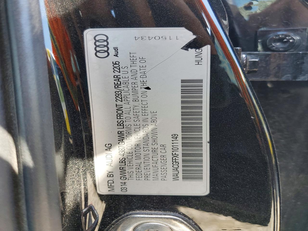 2015 Audi A3 Premium Black vin: WAUACGFFXF1011149