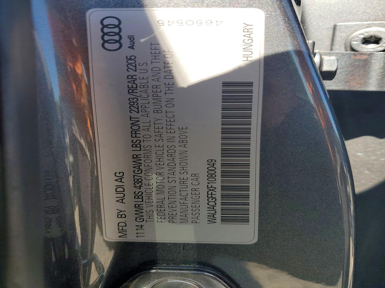 2015 Audi A3 Premium Gray vin: WAUACGFFXF1080049