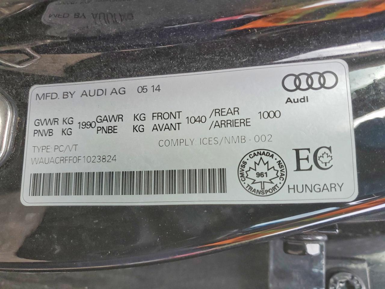 2015 Audi A3 Premium Black vin: WAUACRFF0F1023824