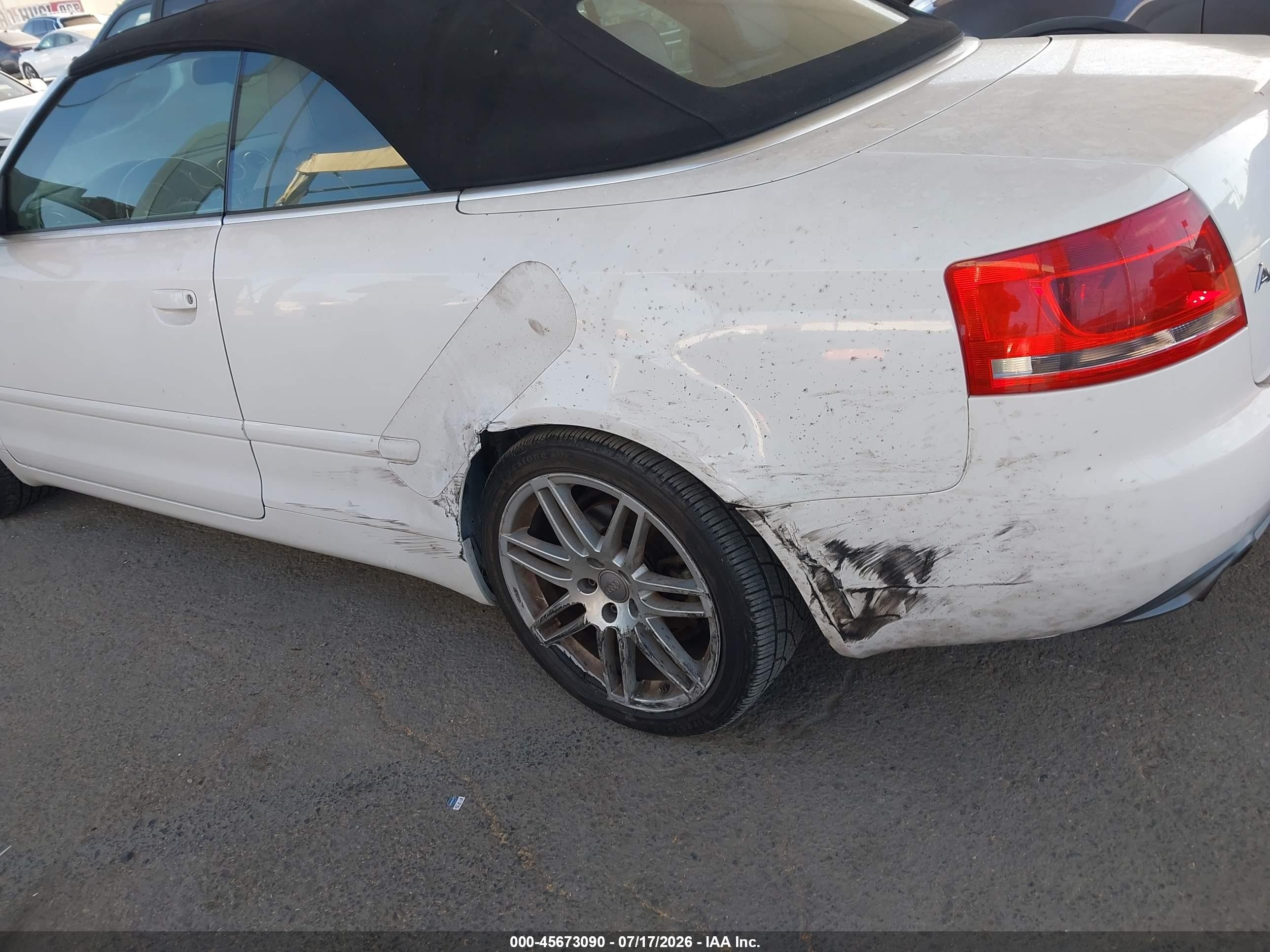 2009 Audi A4 2.0t Special Edition White vin: WAUAF48H39K011867