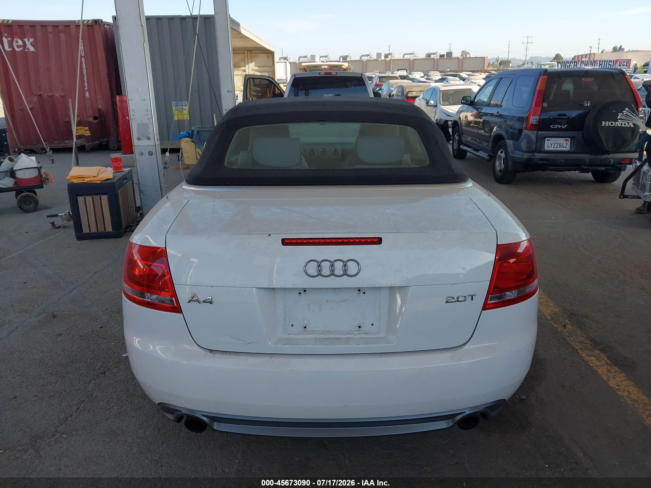 2009 Audi A4 2.0t Special Edition White vin: WAUAF48H39K011867