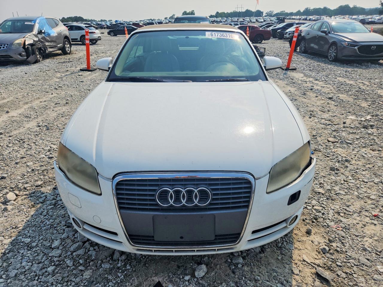2008 Audi A4 2.0t Cabriolet White vin: WAUAF48H68K015703