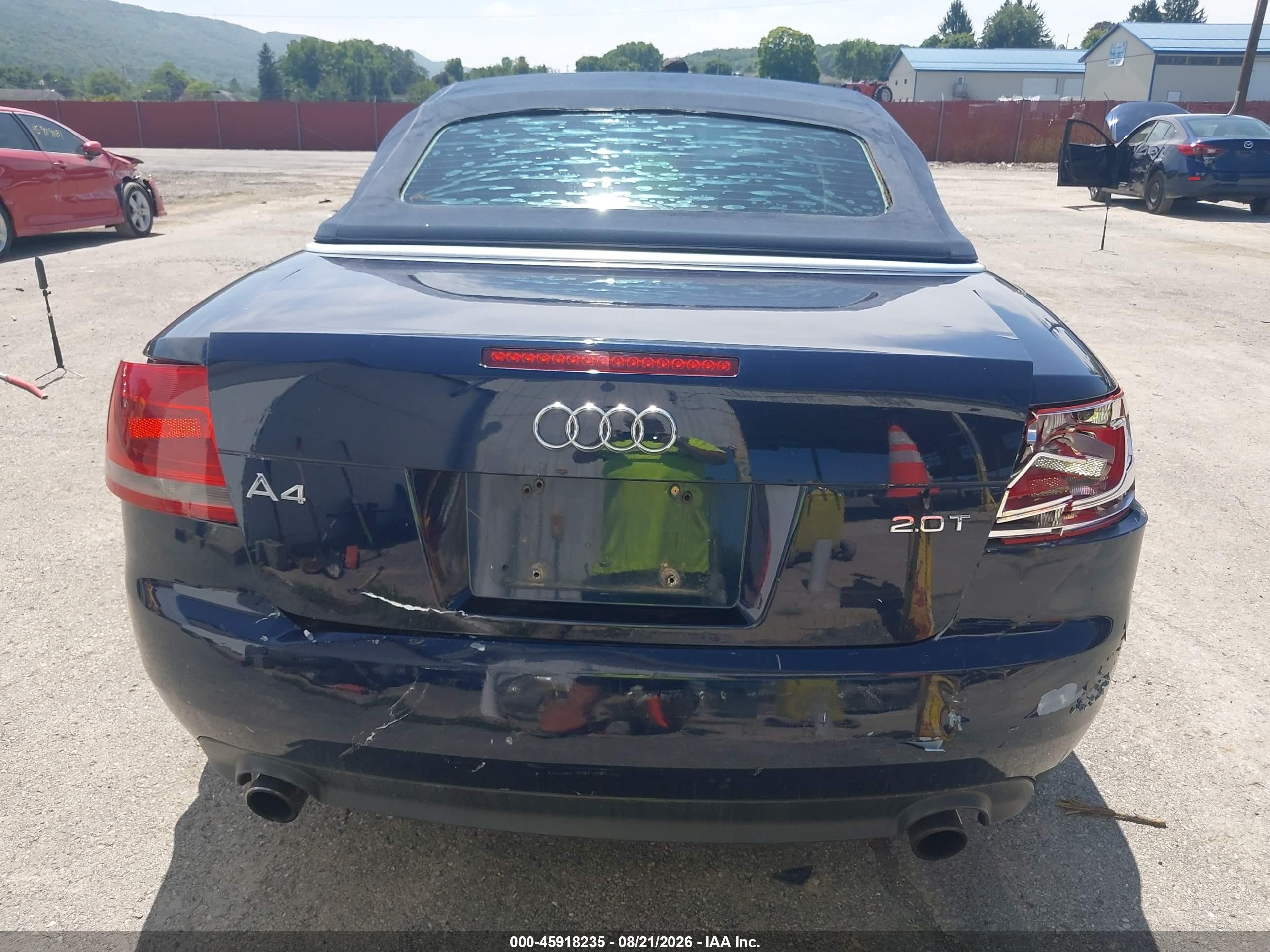2008 Audi A4 2.0t Blue vin: WAUAF48H78K015838