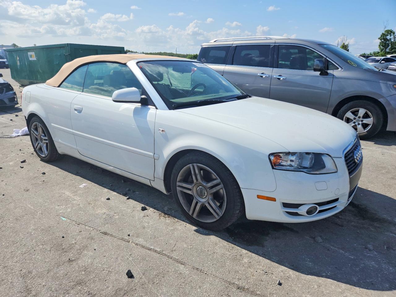 2007 Audi A4 2.0t Cabriolet White vin: WAUAF48H97K023132