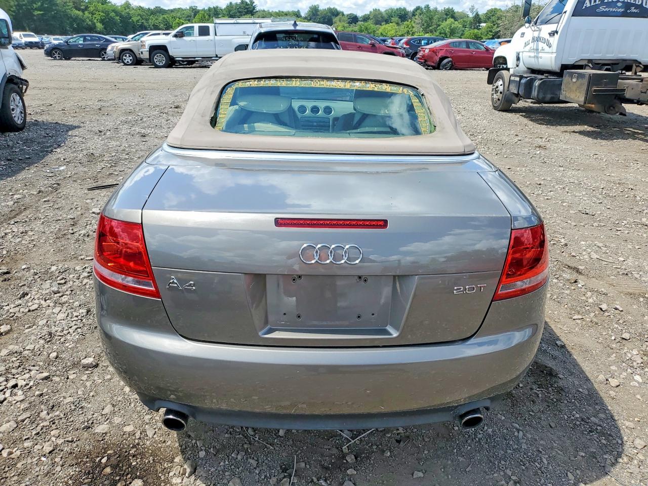 2008 Audi A4 2.0t Cabriolet Gray vin: WAUAF48H98K001536