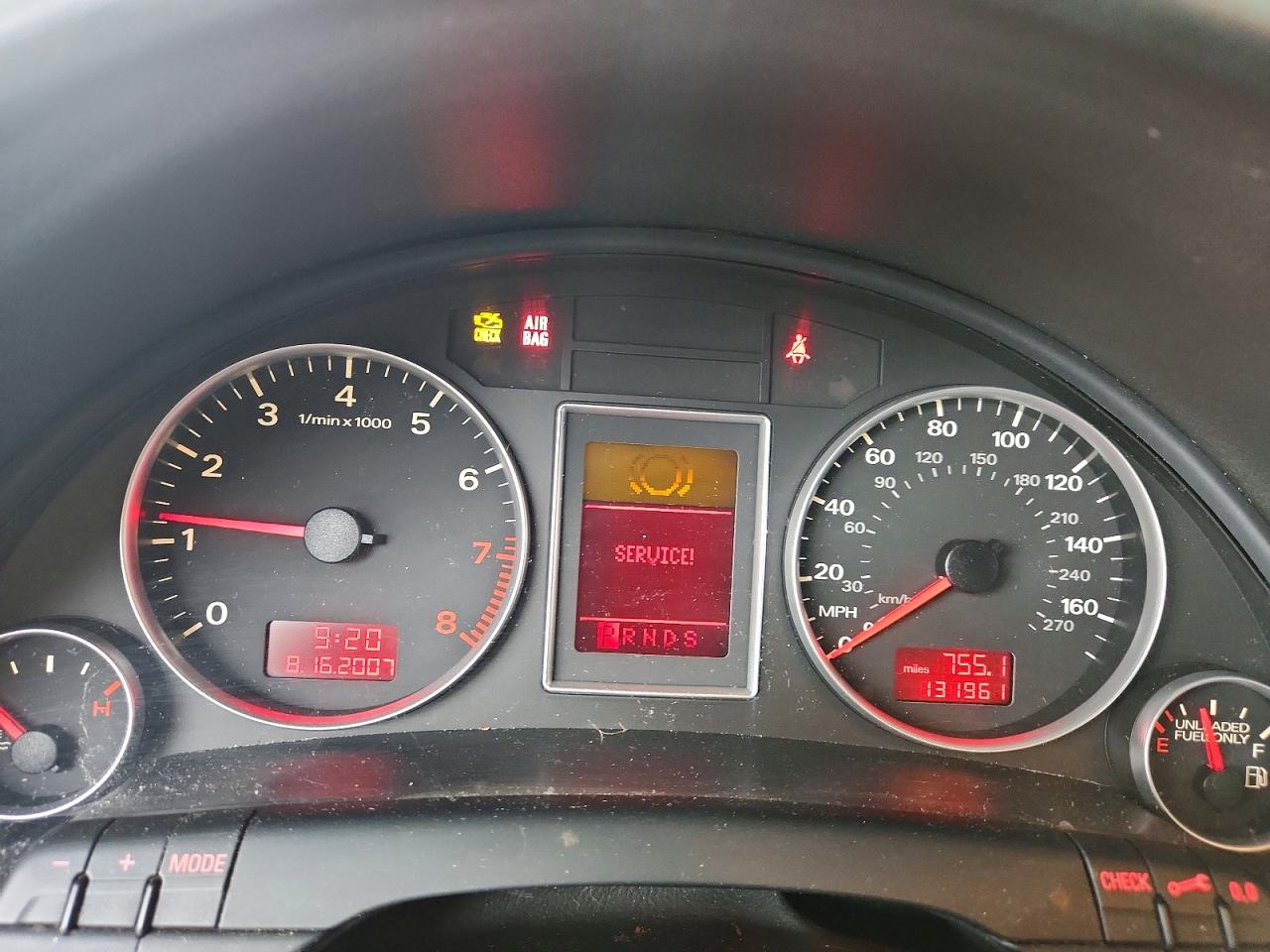 2007 Audi A4 2 Silver vin: WAUAF78E07A200759