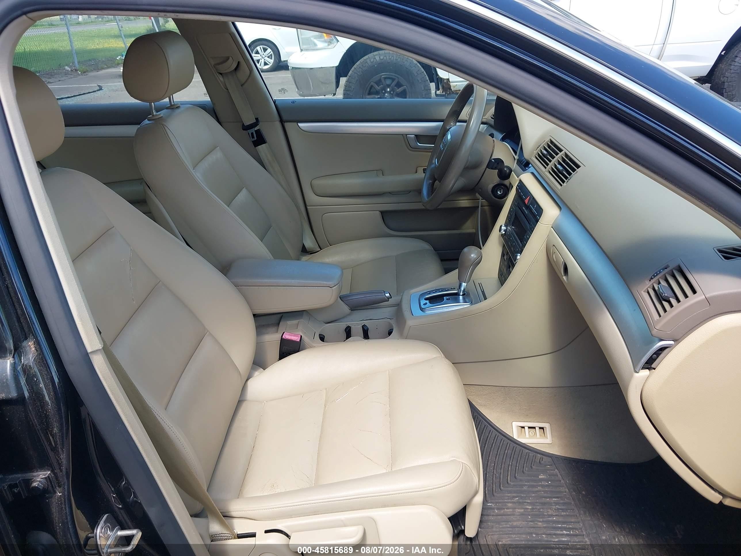 2007 Audi A4 2.0t Black vin: WAUAF78E07A226455