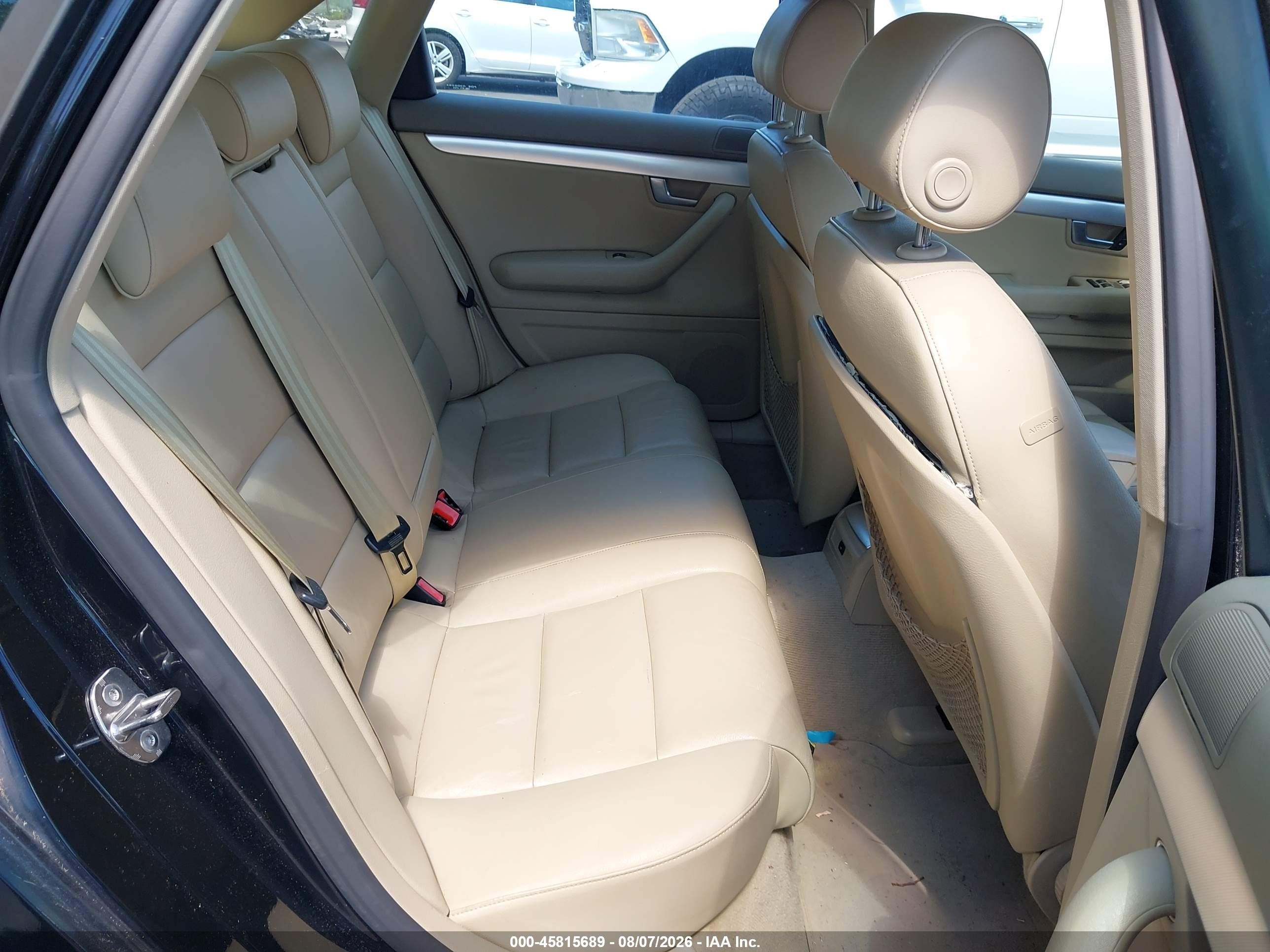 2007 Audi A4 2.0t Black vin: WAUAF78E07A226455