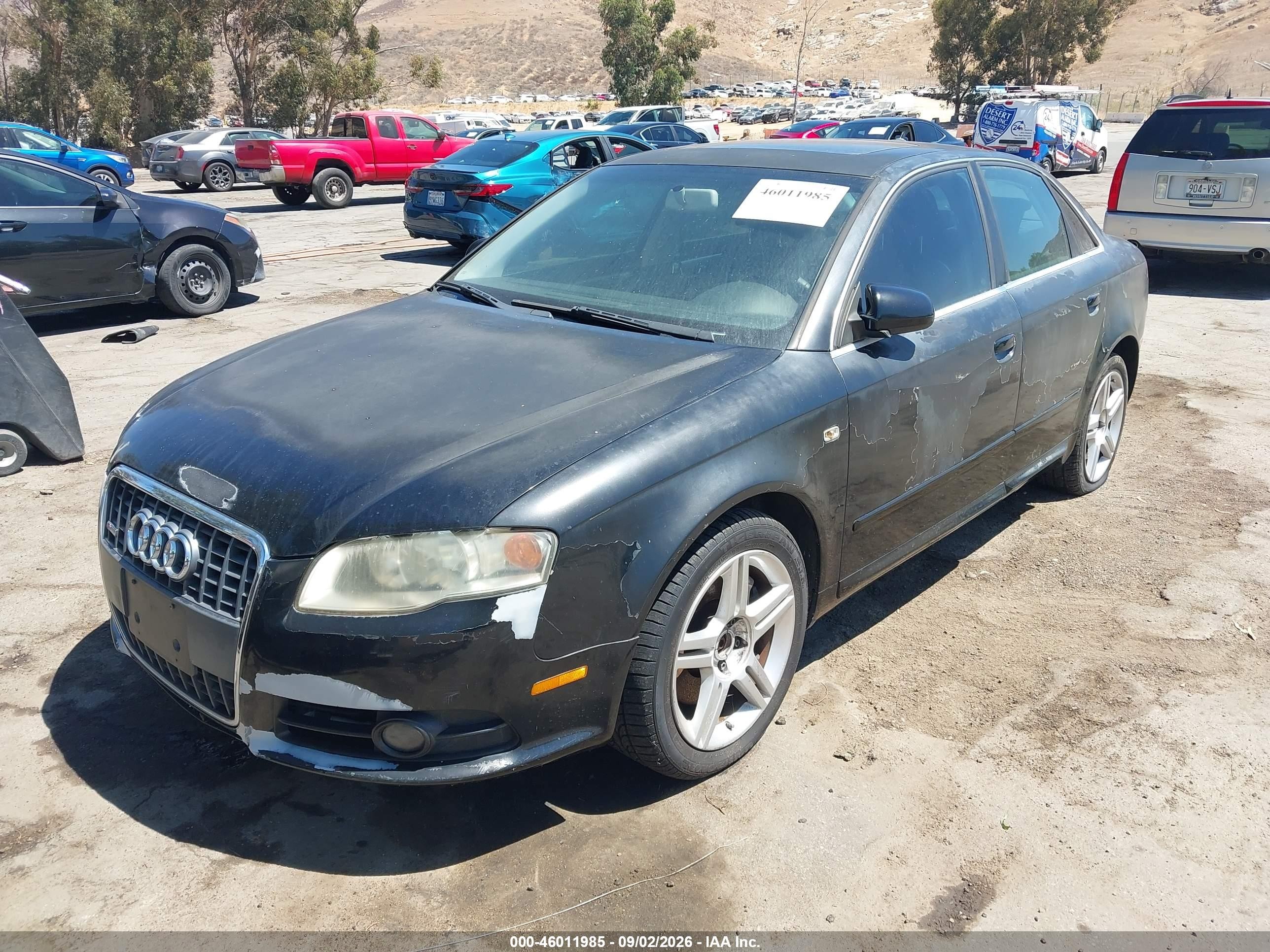 2008 Audi A4 2.0t Black vin: WAUAF78E08A033174