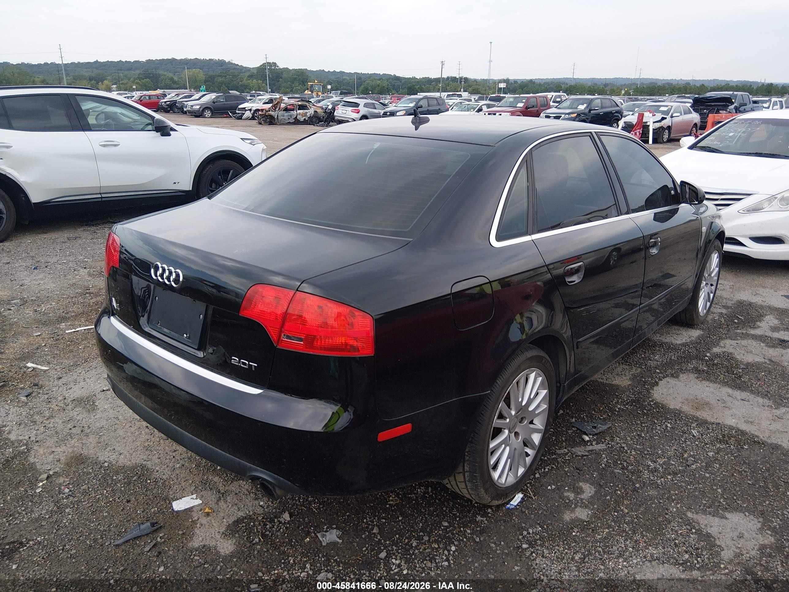 2007 Audi A4 2.0t Black vin: WAUAF78E27A112523