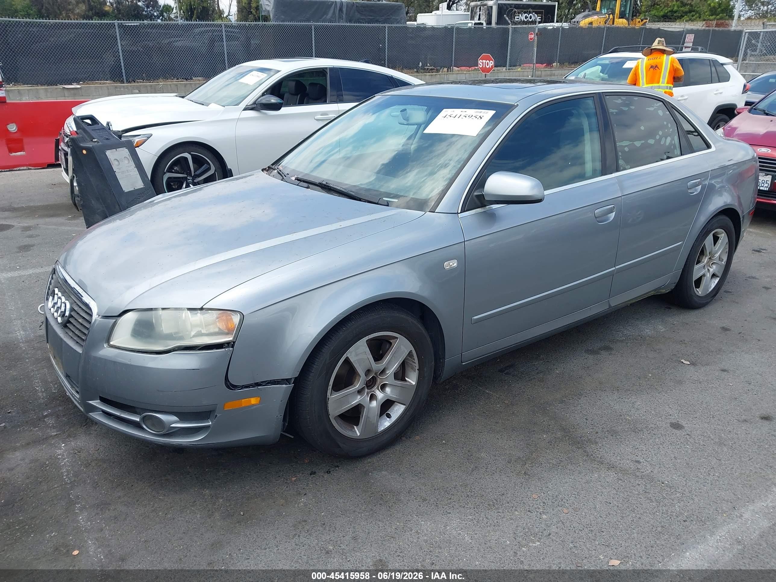 2006 Audi A4 2.0t Silver vin: WAUAF78E36A196740