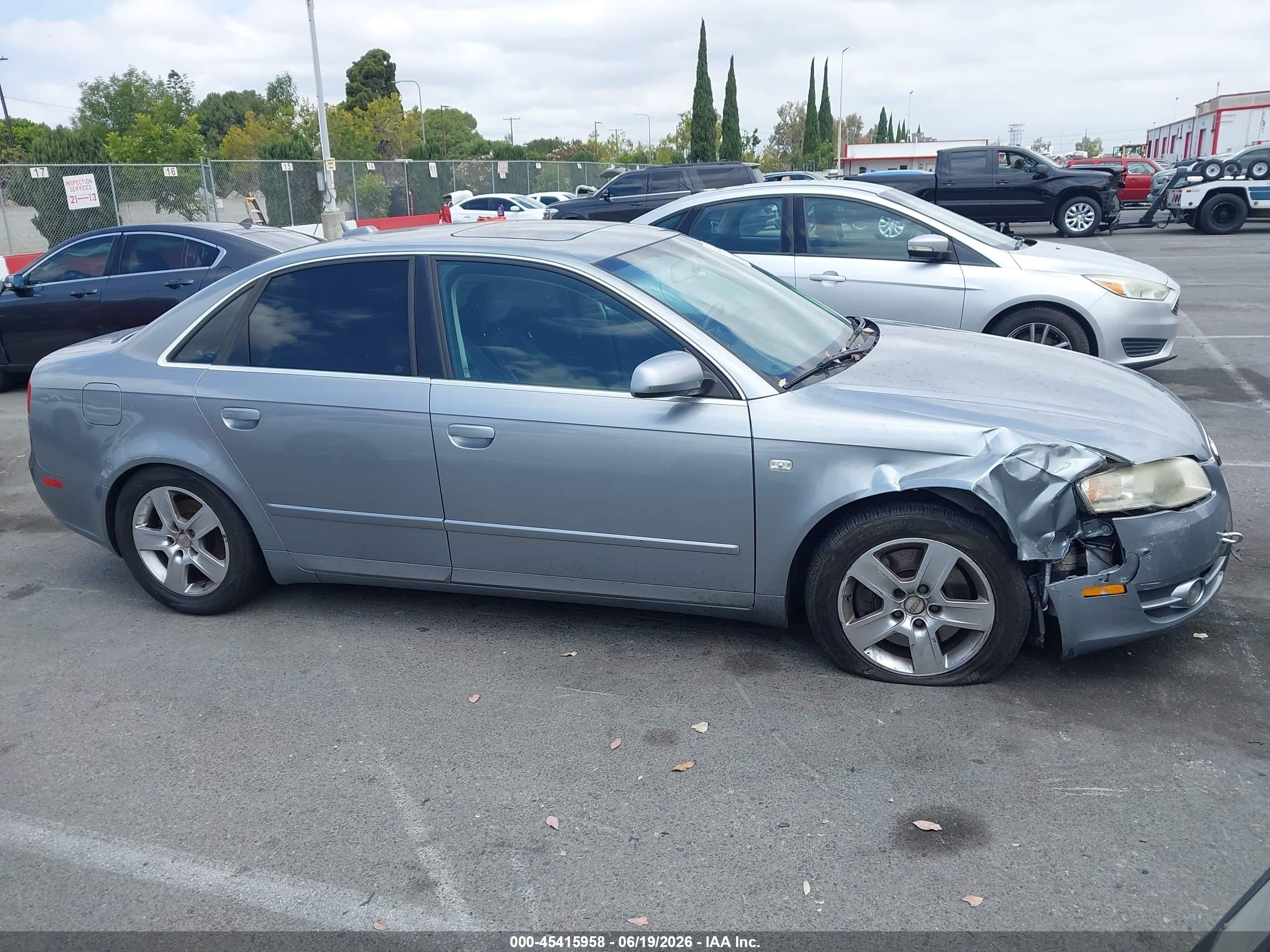 2006 Audi A4 2.0t Silver vin: WAUAF78E36A196740