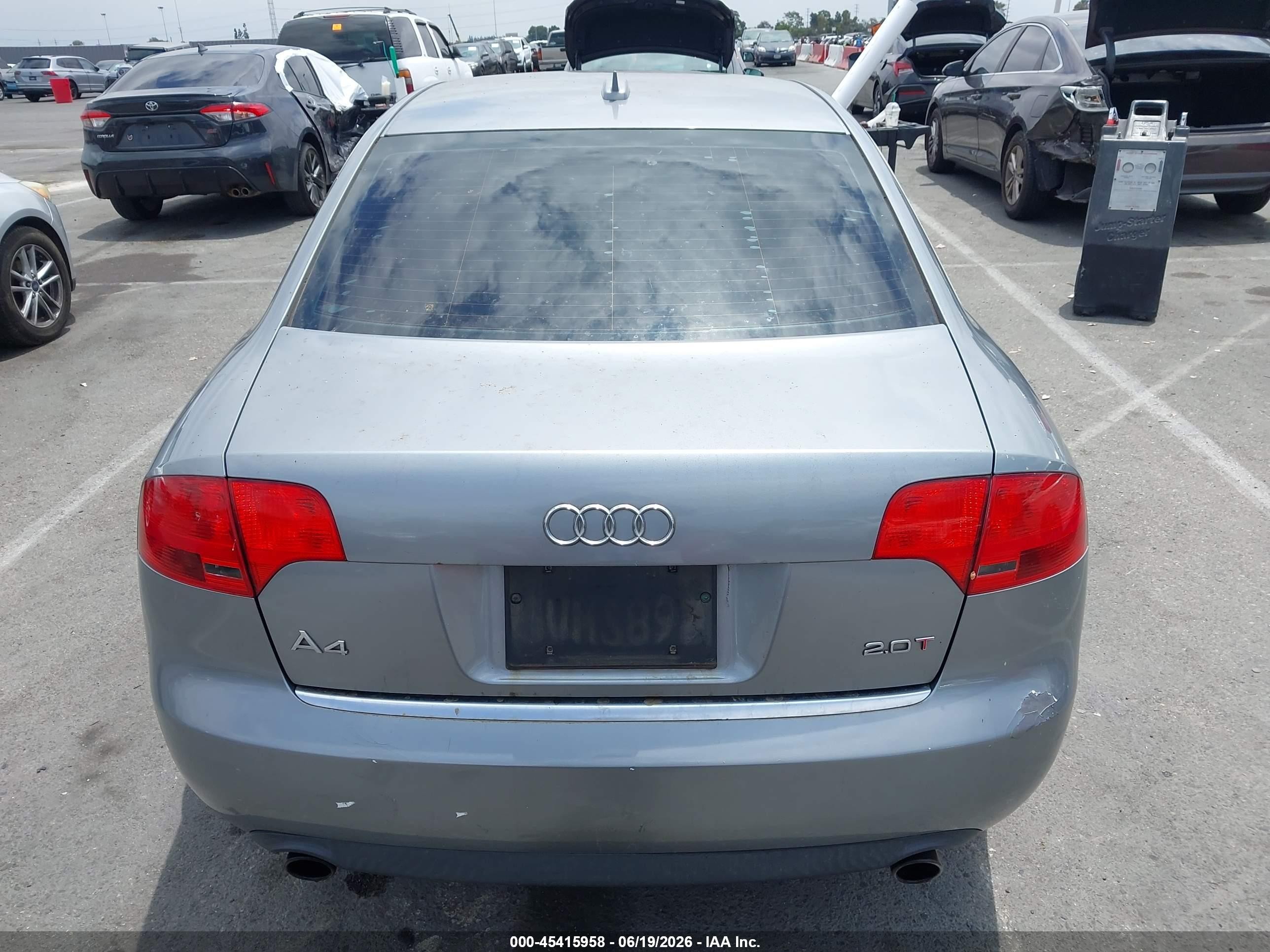 2006 Audi A4 2.0t Silver vin: WAUAF78E36A196740