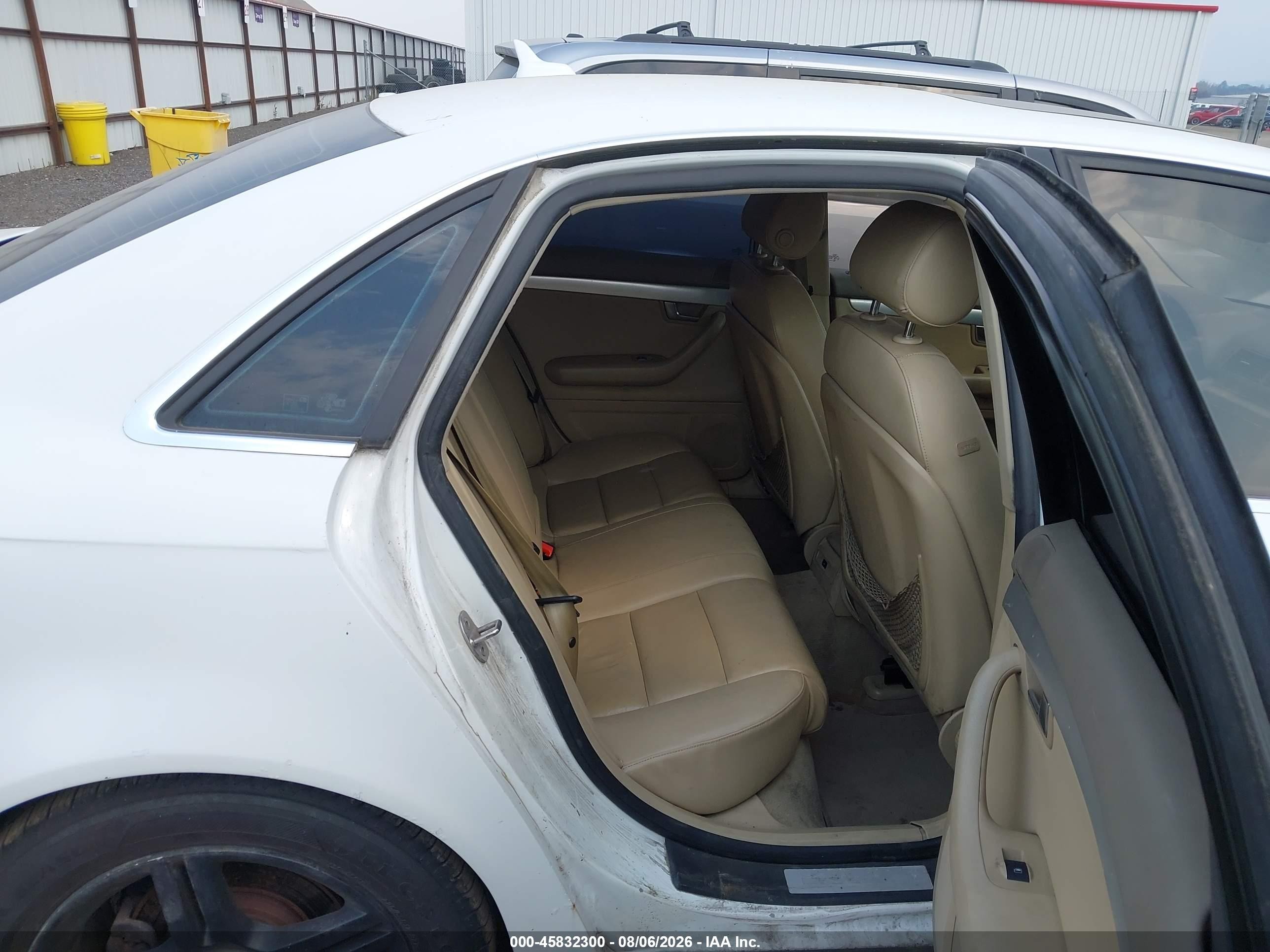 2008 Audi A4 2.0t White vin: WAUAF78E38A009340