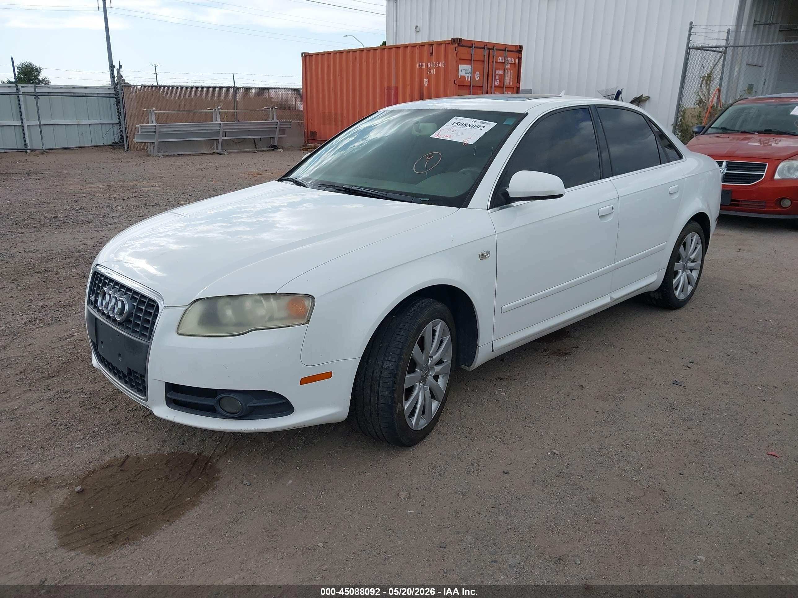 2008 Audi A4 2.0t/2.0t Special Edition White vin: WAUAF78E38A048168