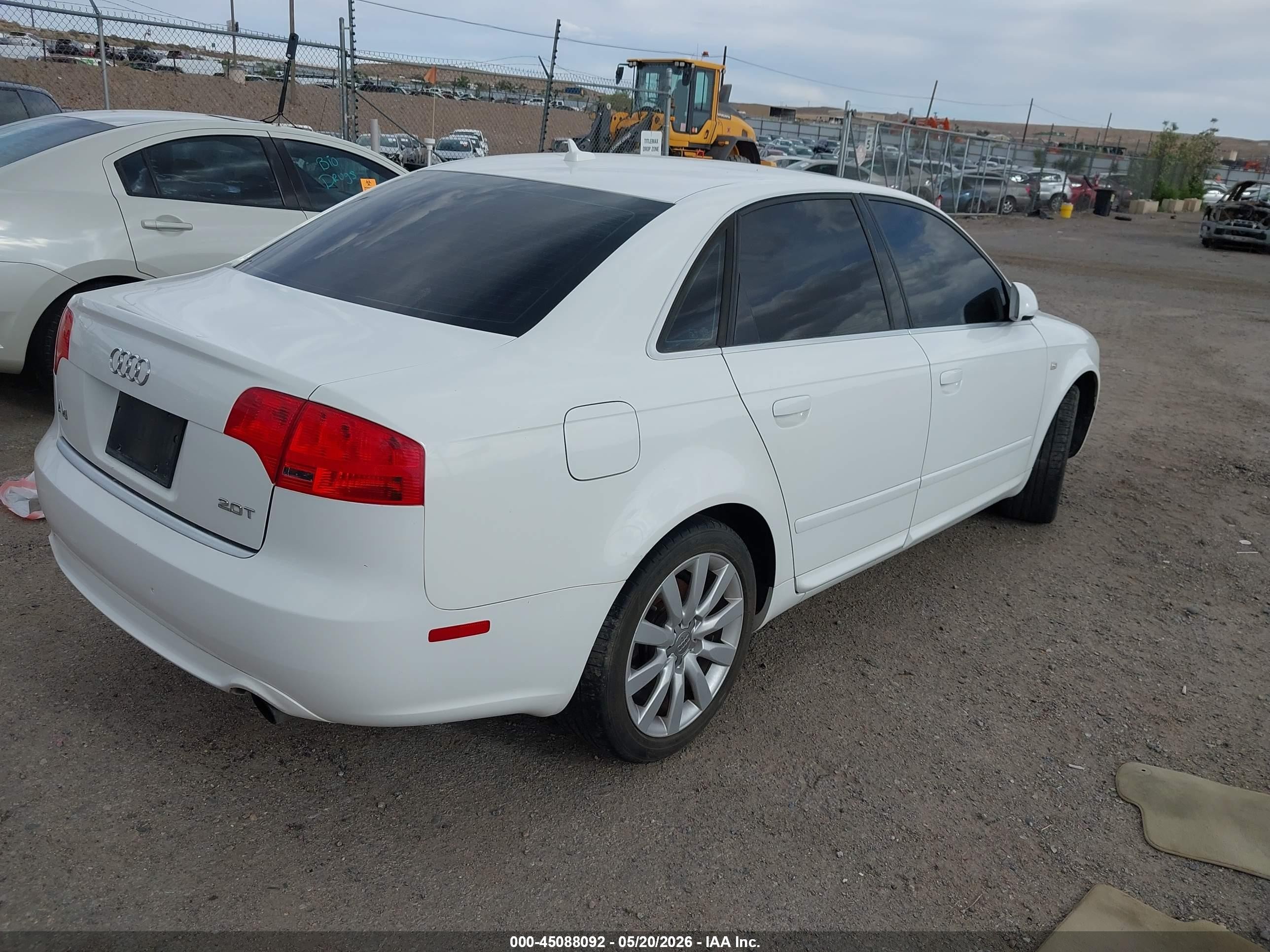 2008 Audi A4 2.0t/2.0t Special Edition White vin: WAUAF78E38A048168