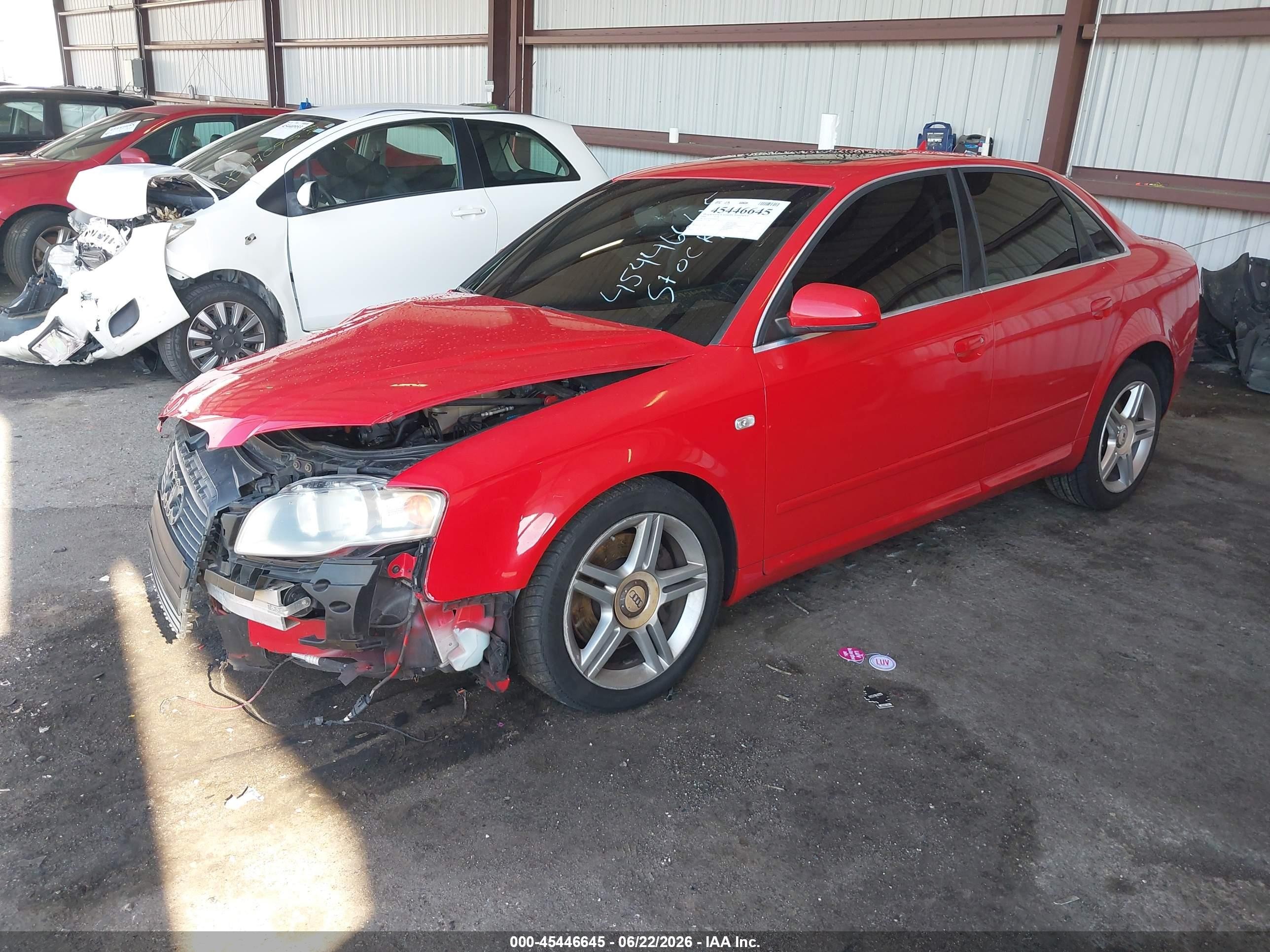 2008 Audi A4 Red vin: WAUAF78E38A051314