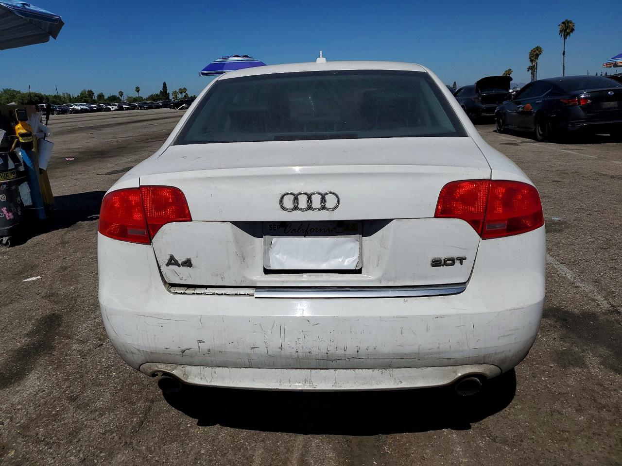 2008 Audi A4 2.0t White vin: WAUAF78E48A165595