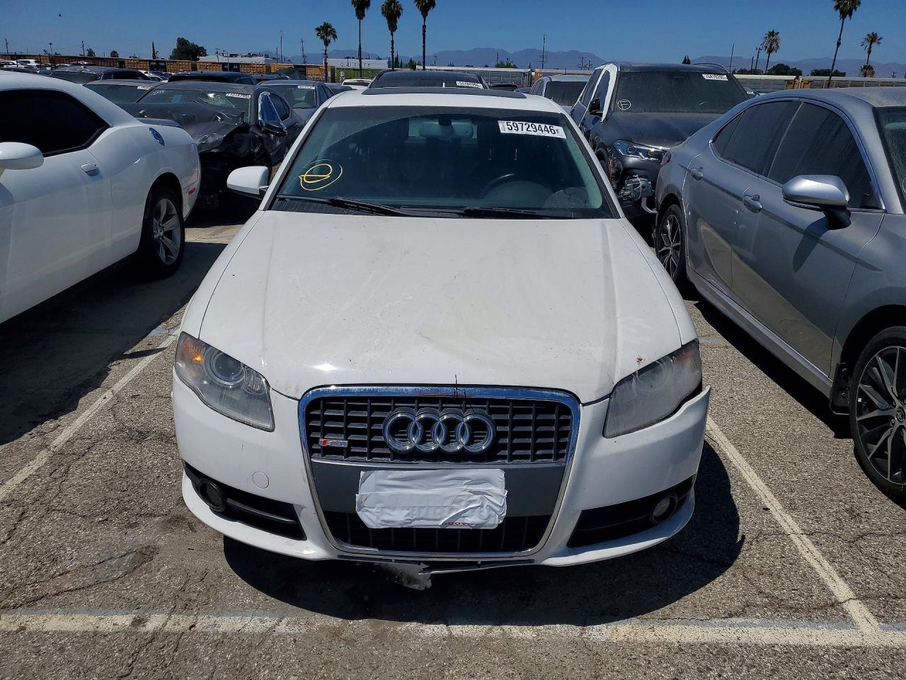 2008 Audi A4 2.0t White vin: WAUAF78E48A165595