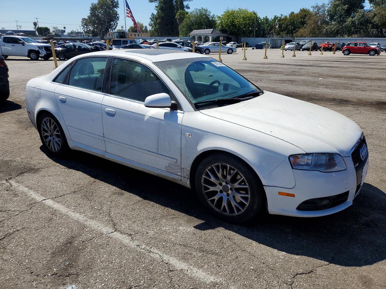 2008 Audi A4 2.0t White vin: WAUAF78E48A165595
