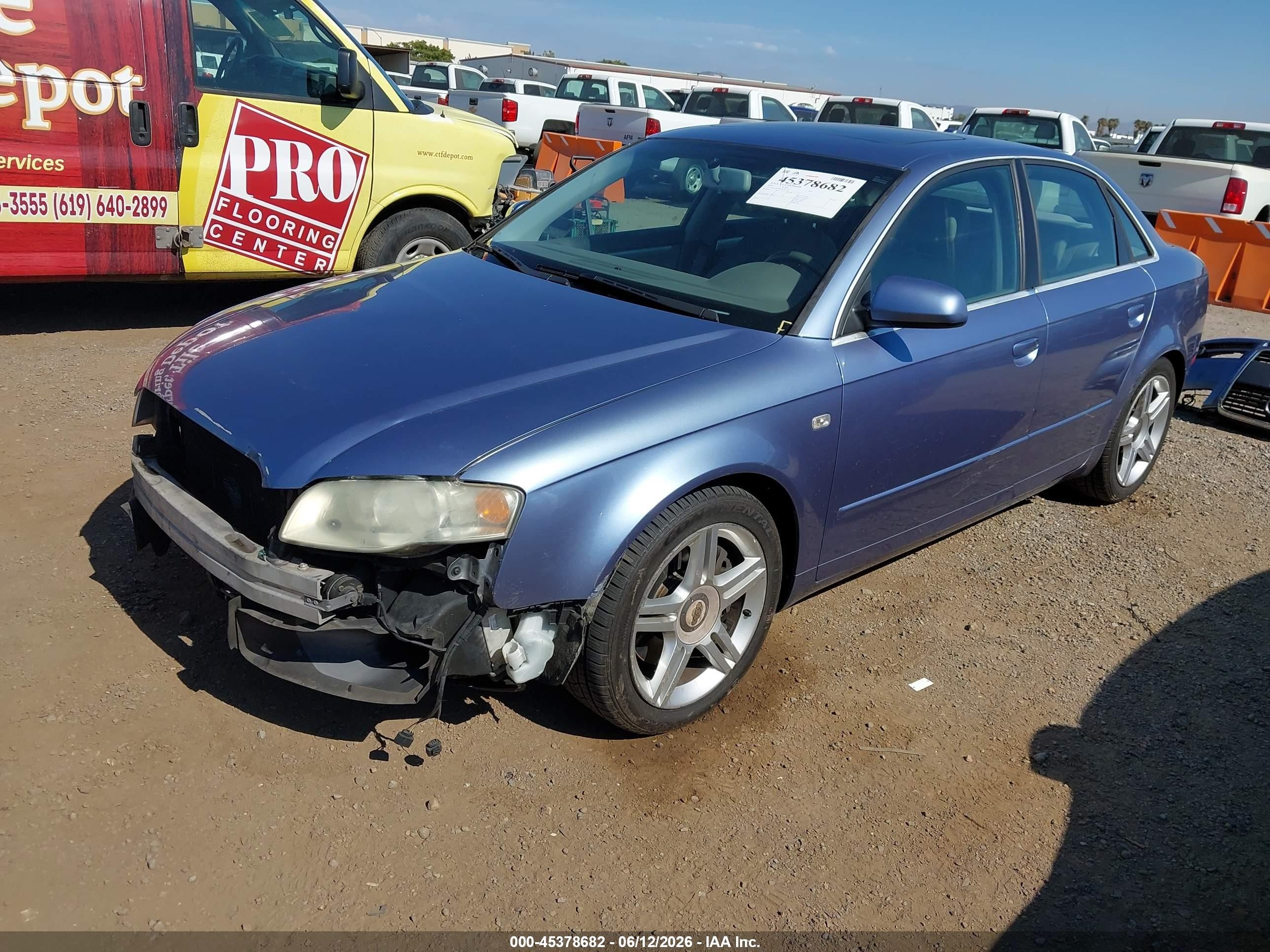 2005 Audi A4 2.0t Light Blue vin: WAUAF78E65A566139