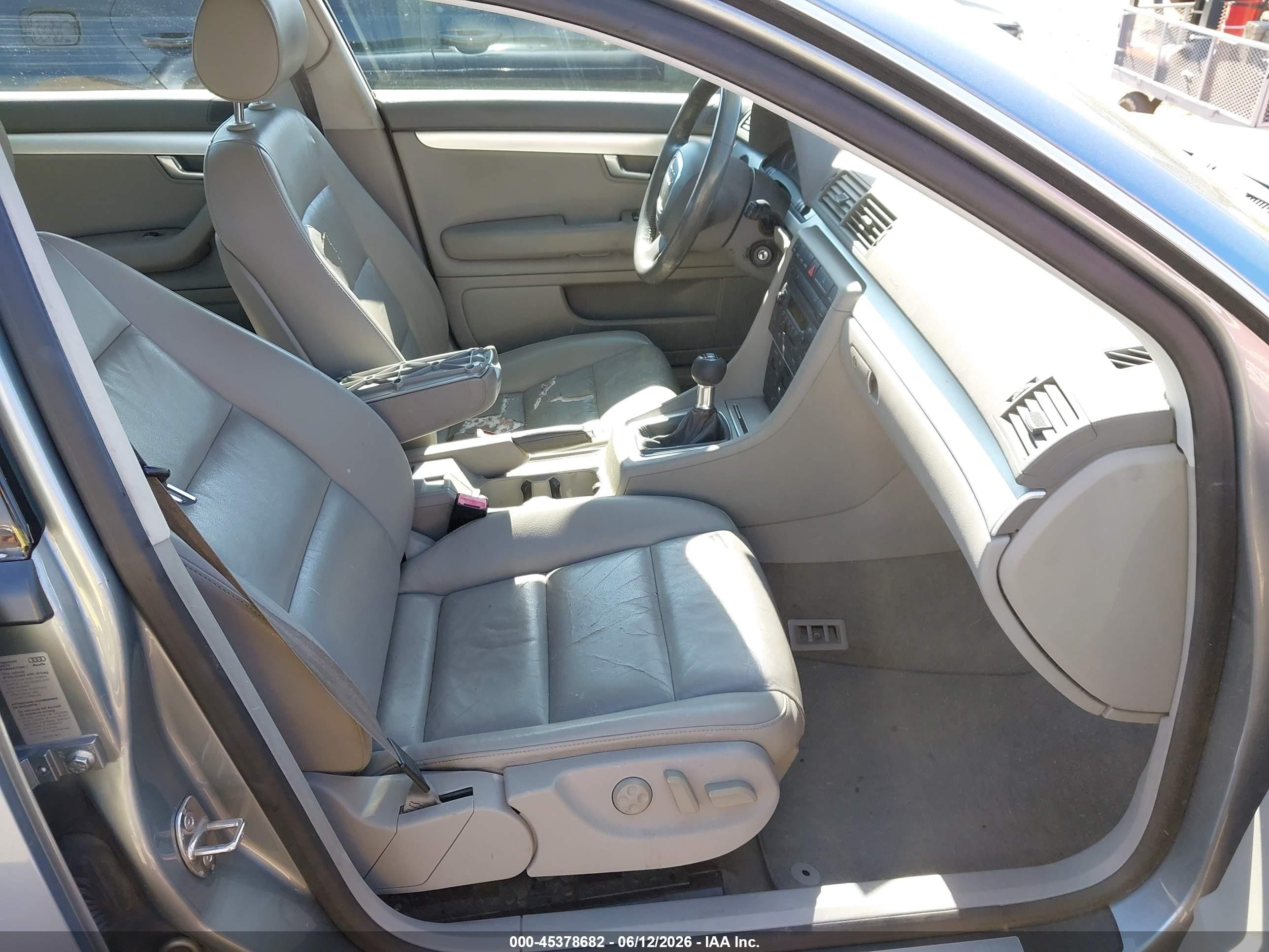 2005 Audi A4 2.0t Light Blue vin: WAUAF78E65A566139
