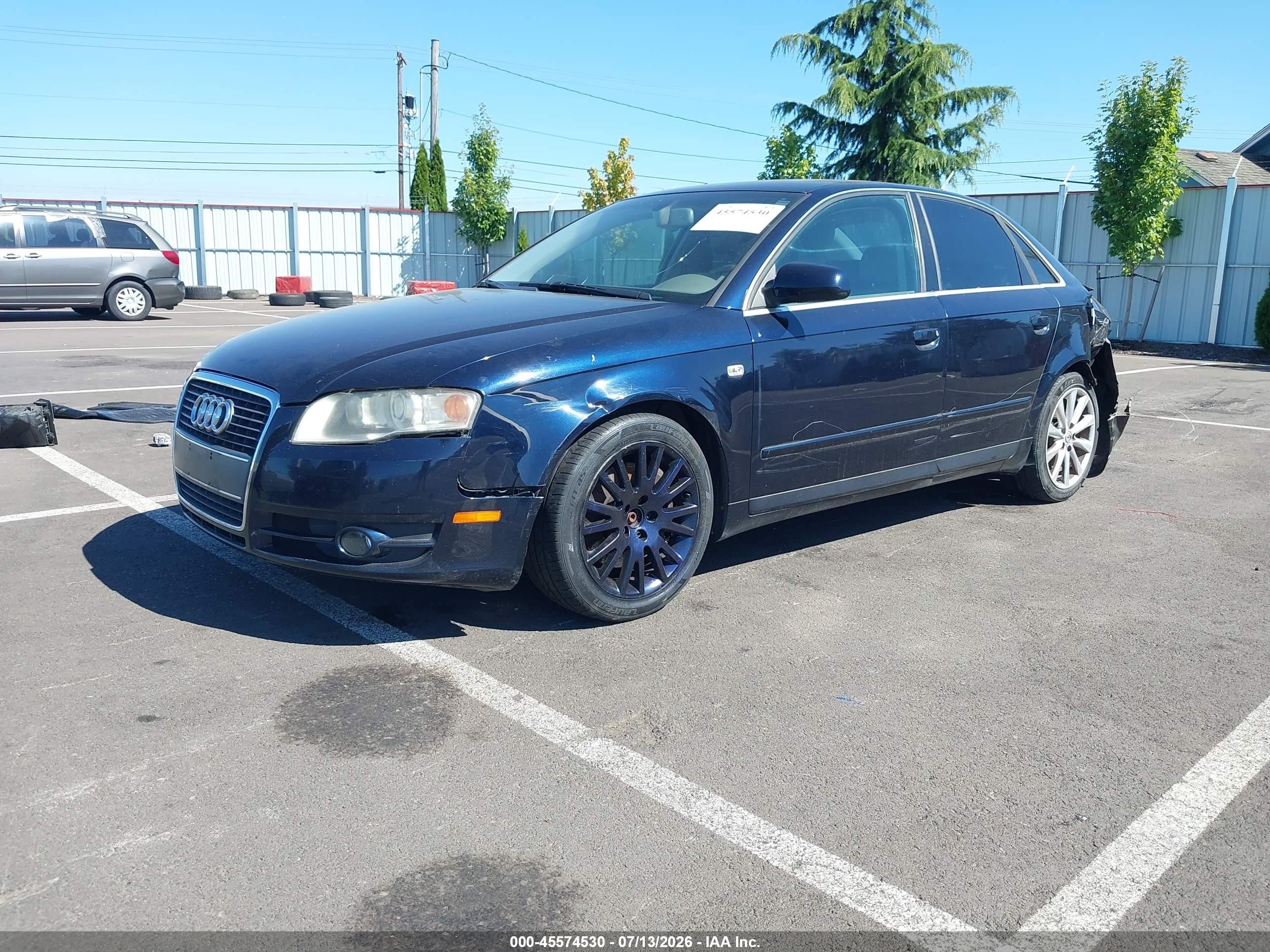 2007 Audi A4 2.0t Dark Blue vin: WAUAF78E67A036398