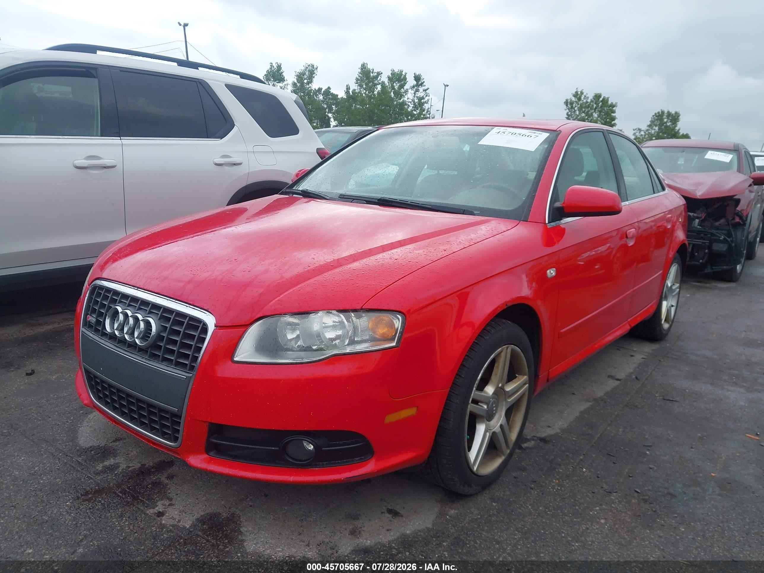 2008 Audi A4 2.0t Красный vin: WAUAF78E68A047029