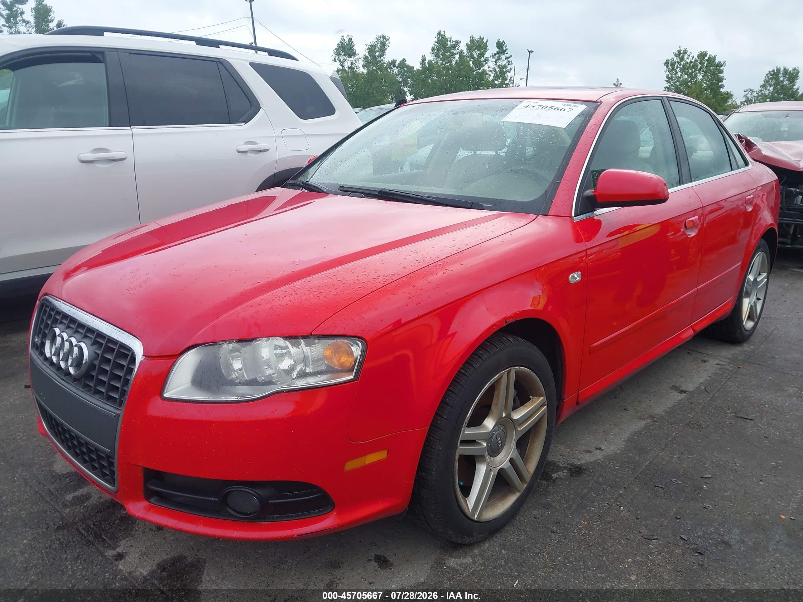 2008 Audi A4 2.0t Красный vin: WAUAF78E68A047029