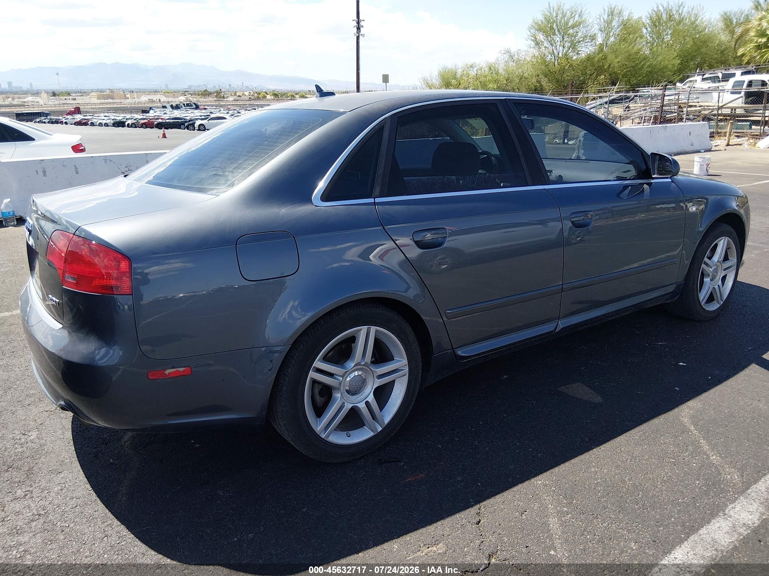 2008 Audi A4 2.0t Gray vin: WAUAF78E68A052621
