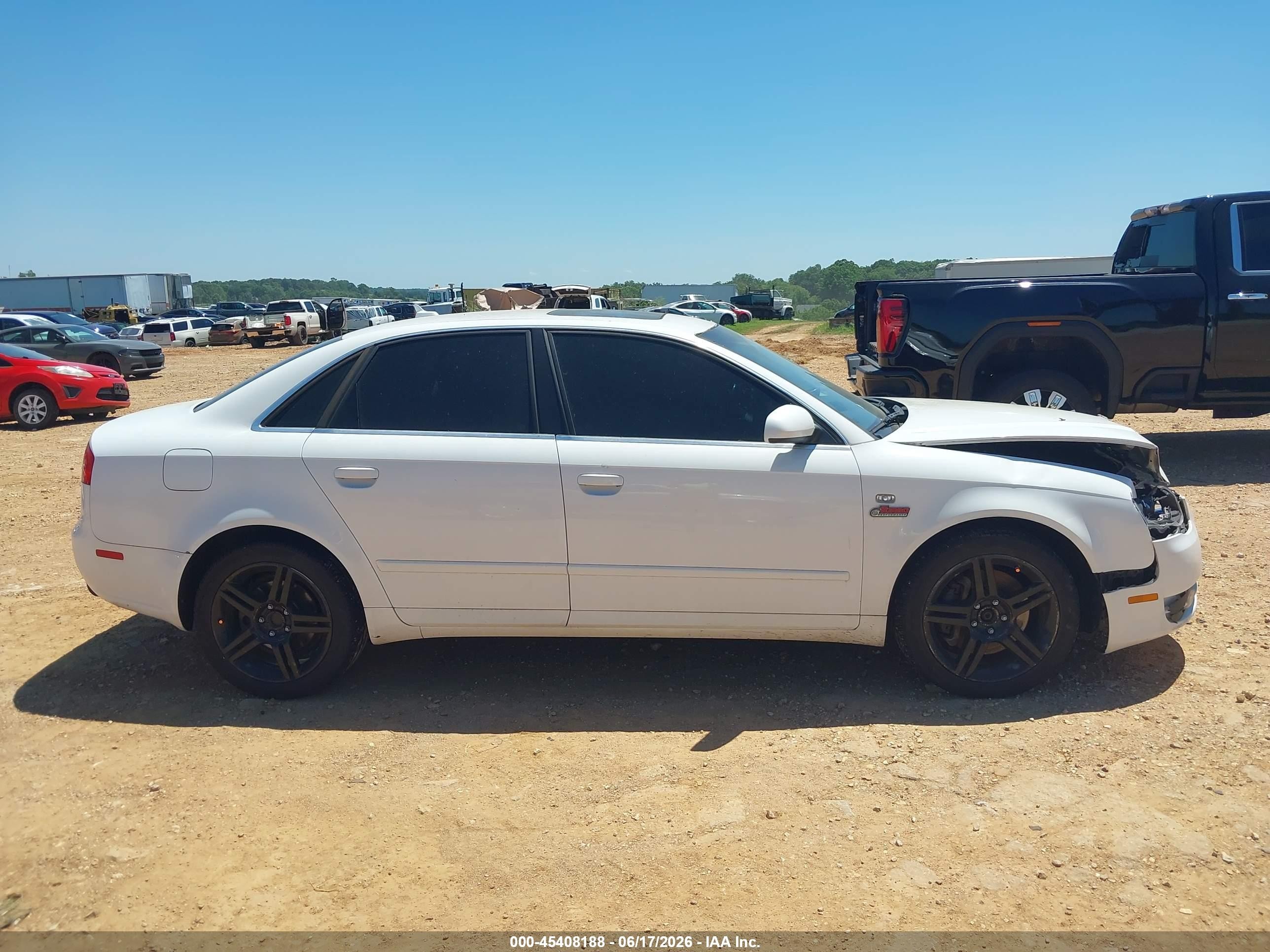 2007 Audi A4 2.0t White vin: WAUAF78E97A105388