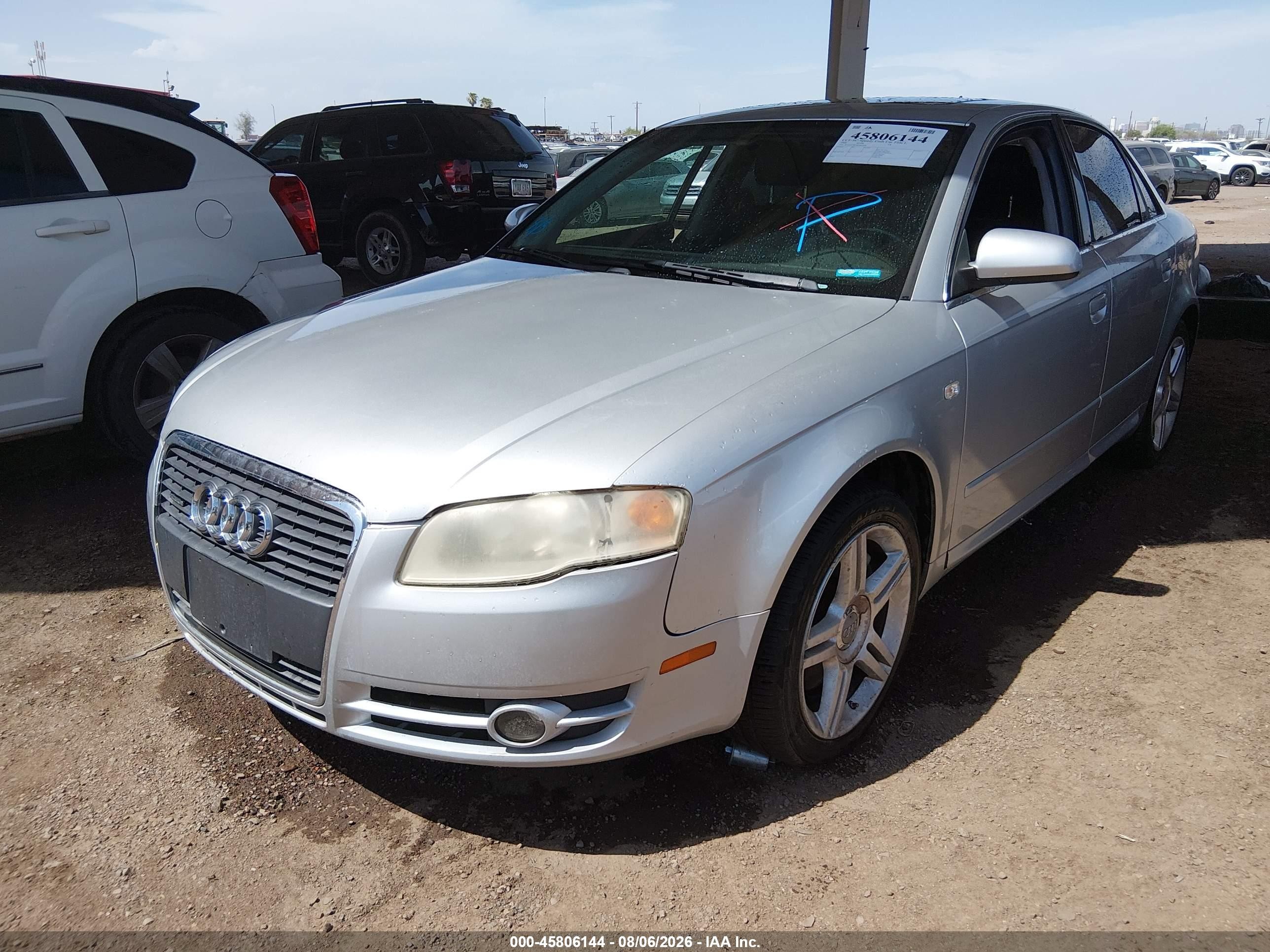 2008 Audi A4 2.0t Silver vin: WAUAF78EX8A067428