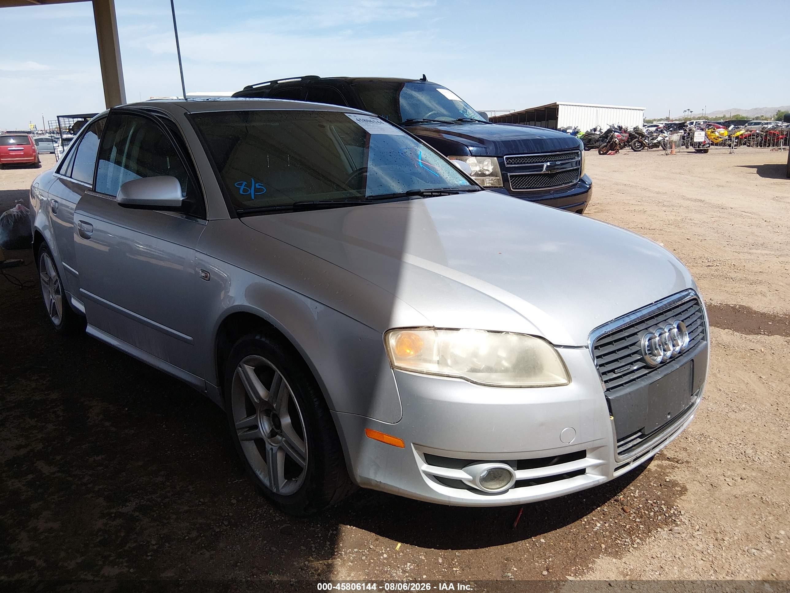 2008 Audi A4 2.0t Silver vin: WAUAF78EX8A067428
