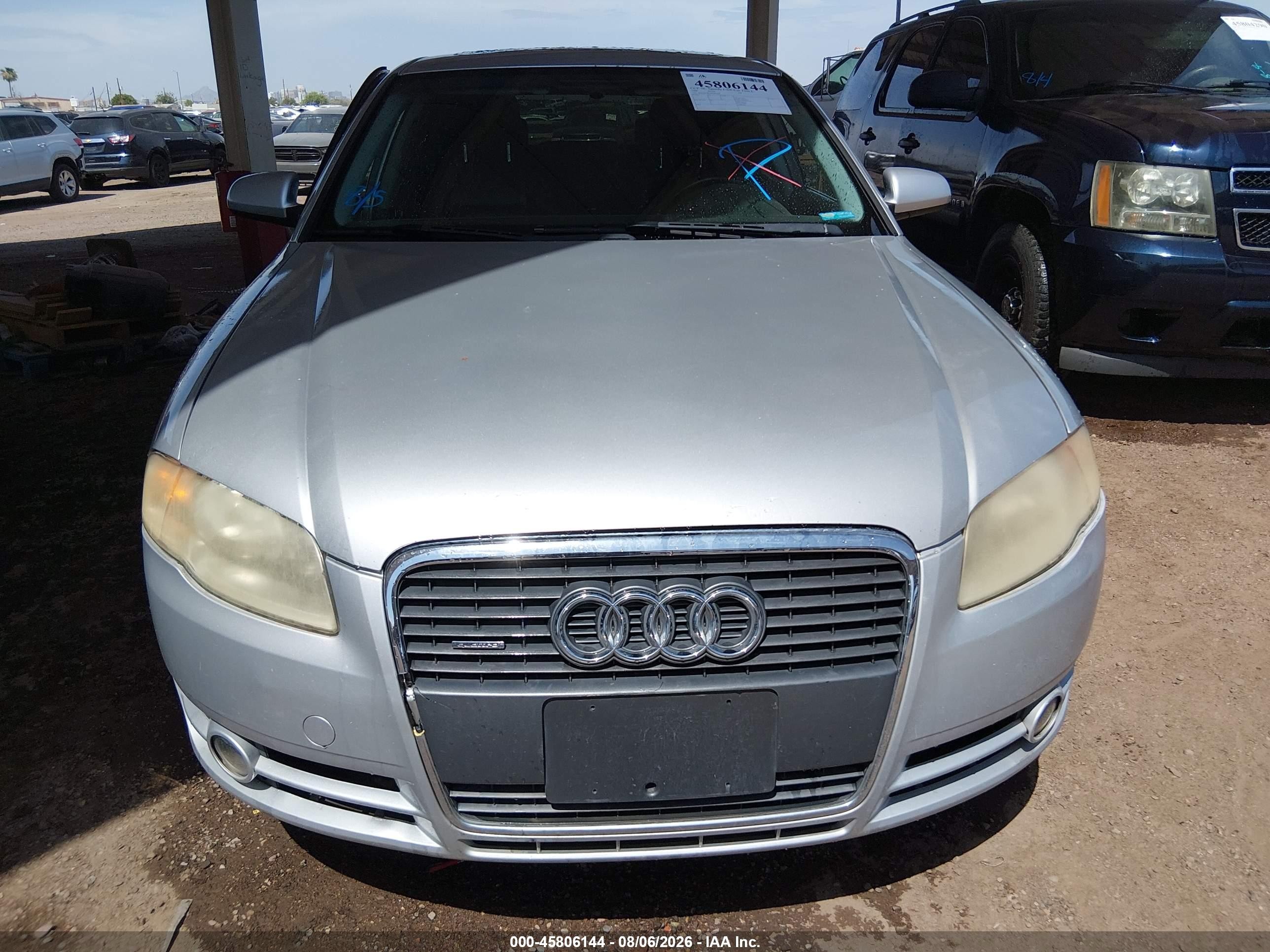 2008 Audi A4 2.0t Silver vin: WAUAF78EX8A067428