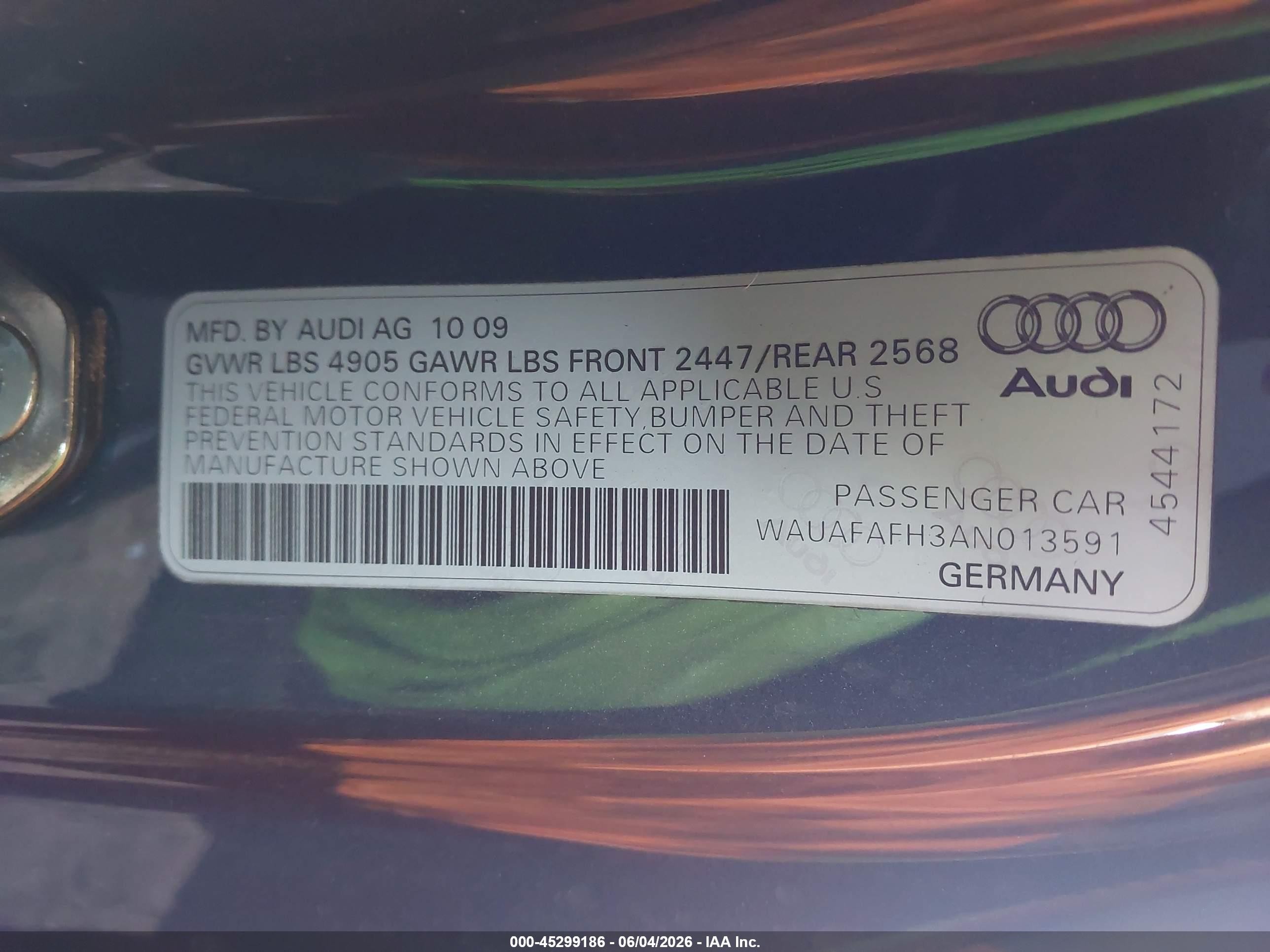 2010 Audi A5 2.0t Premium Gray vin: WAUAFAFH3AN013591