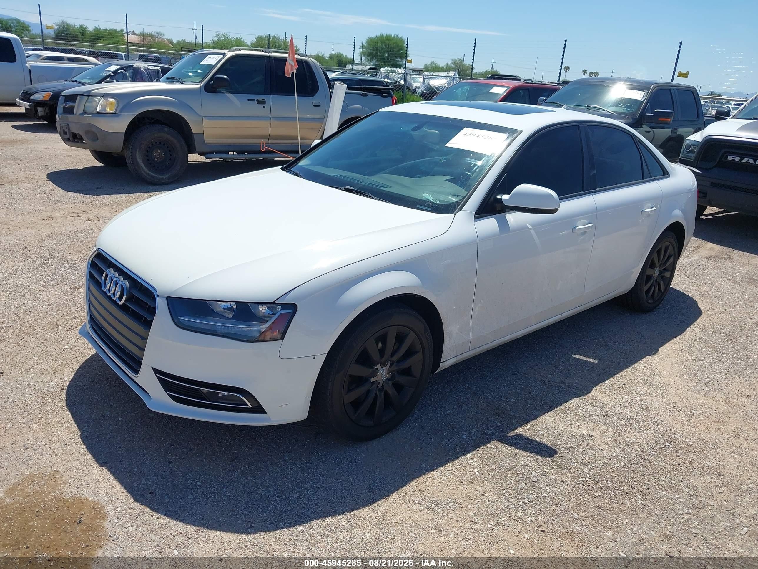2014 Audi A4 2.0t Premium White vin: WAUAFAFL0EN005264