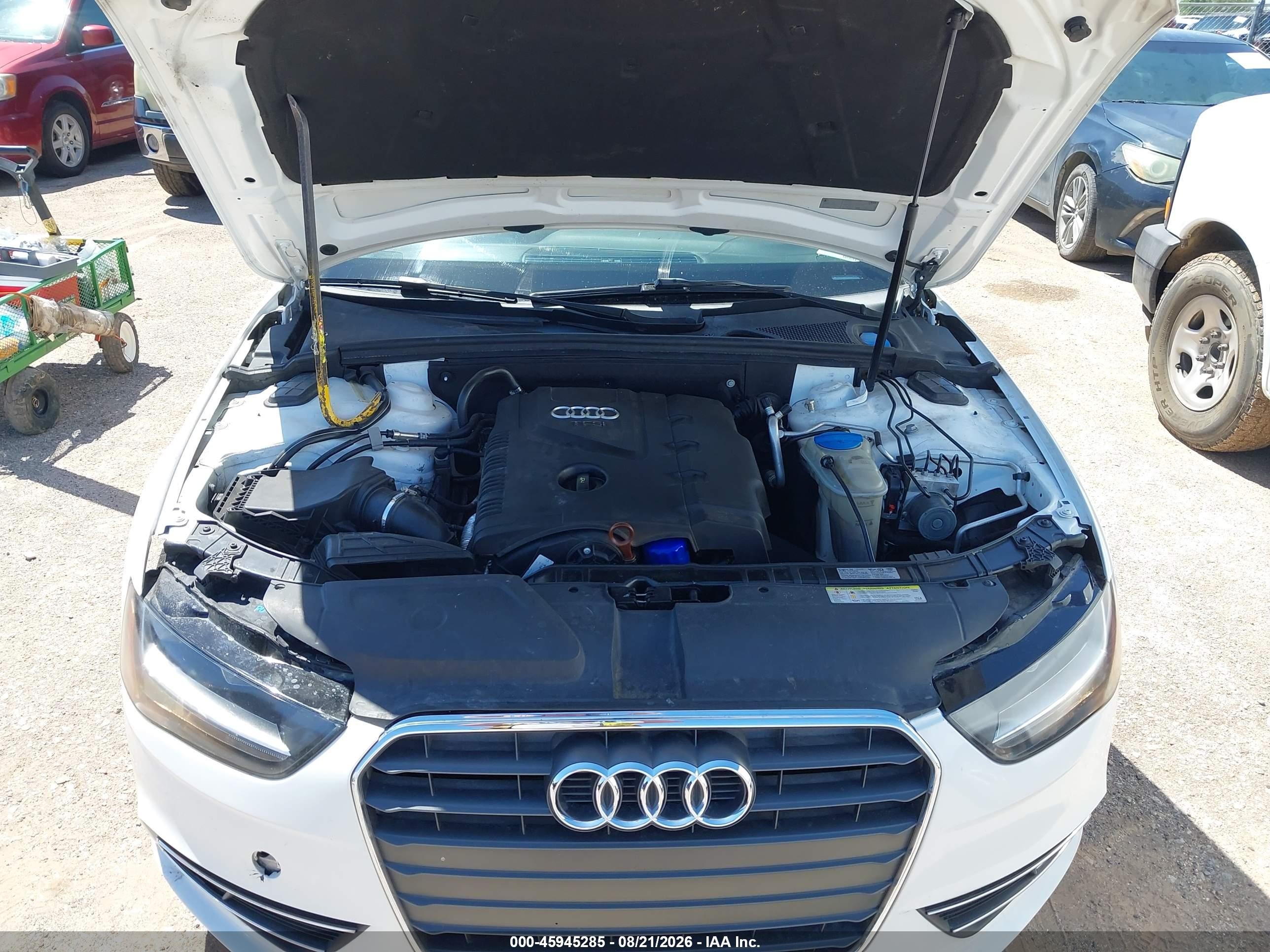 2014 Audi A4 2.0t Premium White vin: WAUAFAFL0EN005264