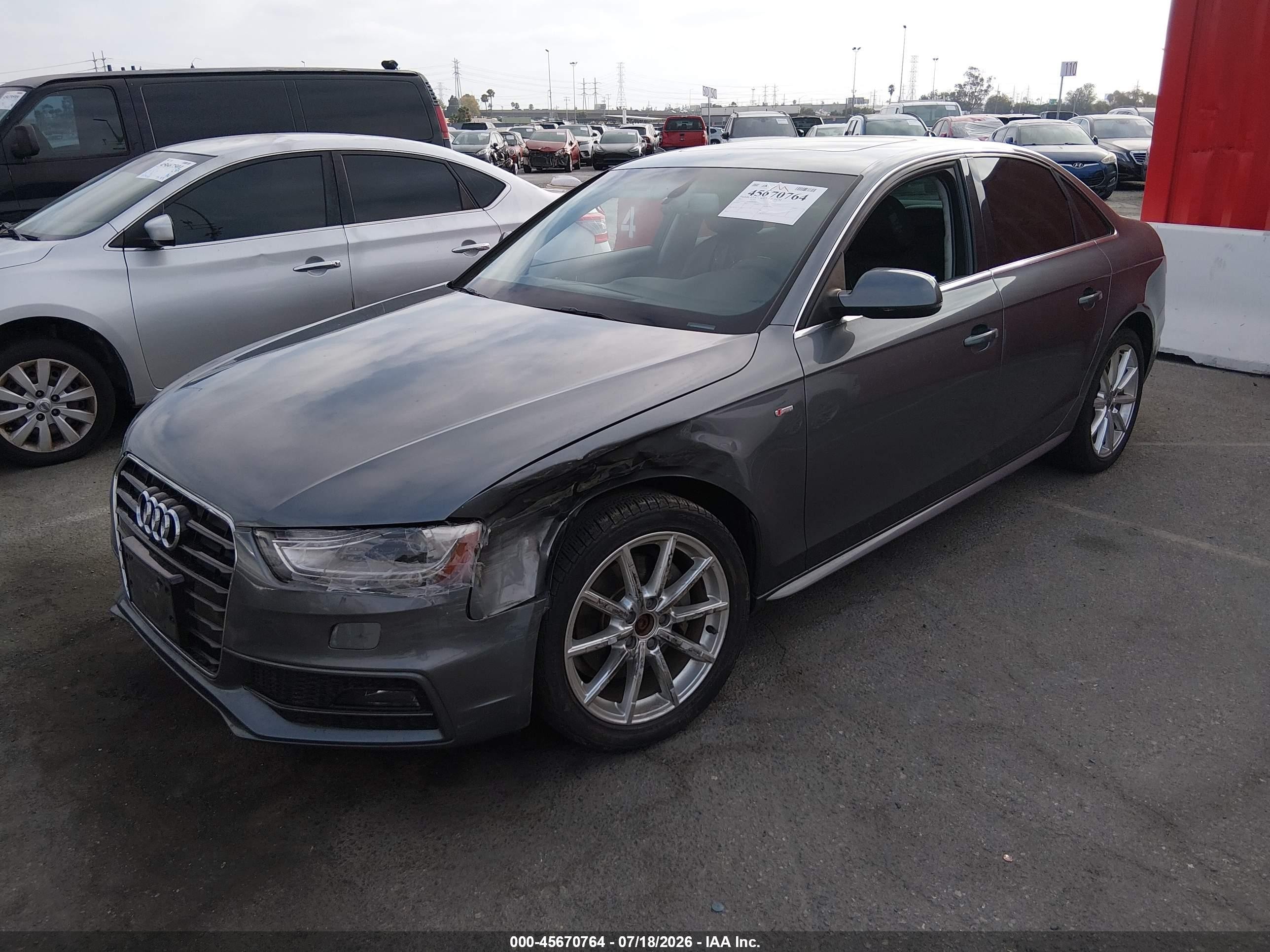 2015 Audi A4 2.0t Premium Gray vin: WAUAFAFL0FN010997