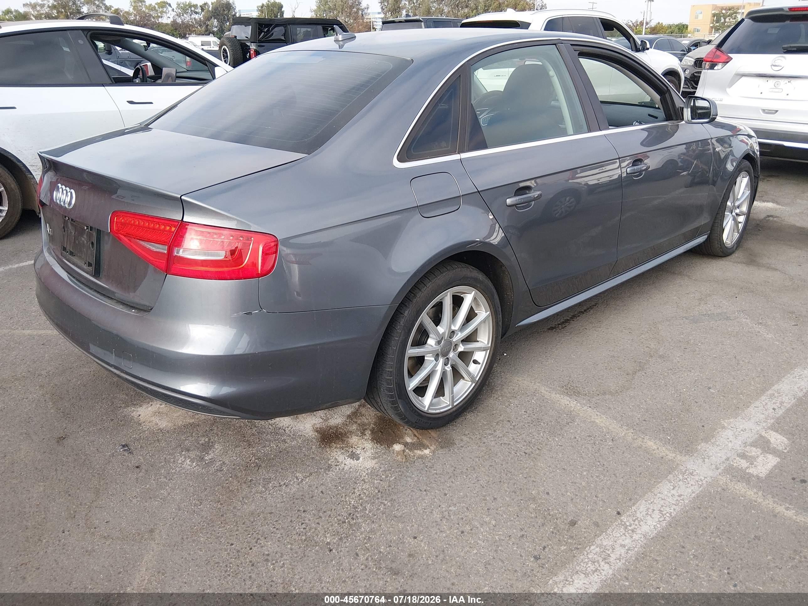 2015 Audi A4 2.0t Premium Gray vin: WAUAFAFL0FN010997