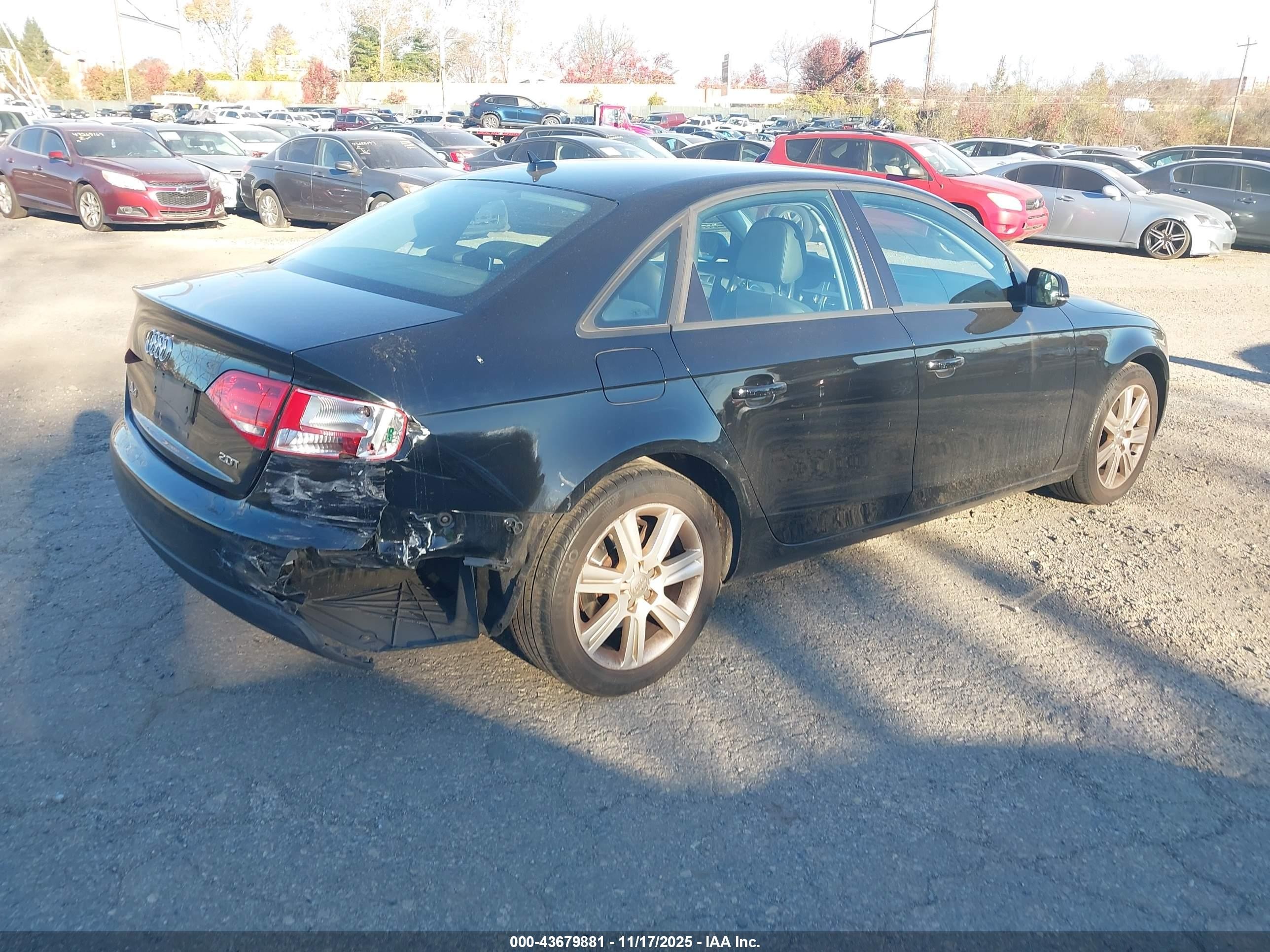 2010 Audi A4 2.0t Premium Black vin: WAUAFAFL1AN047307
