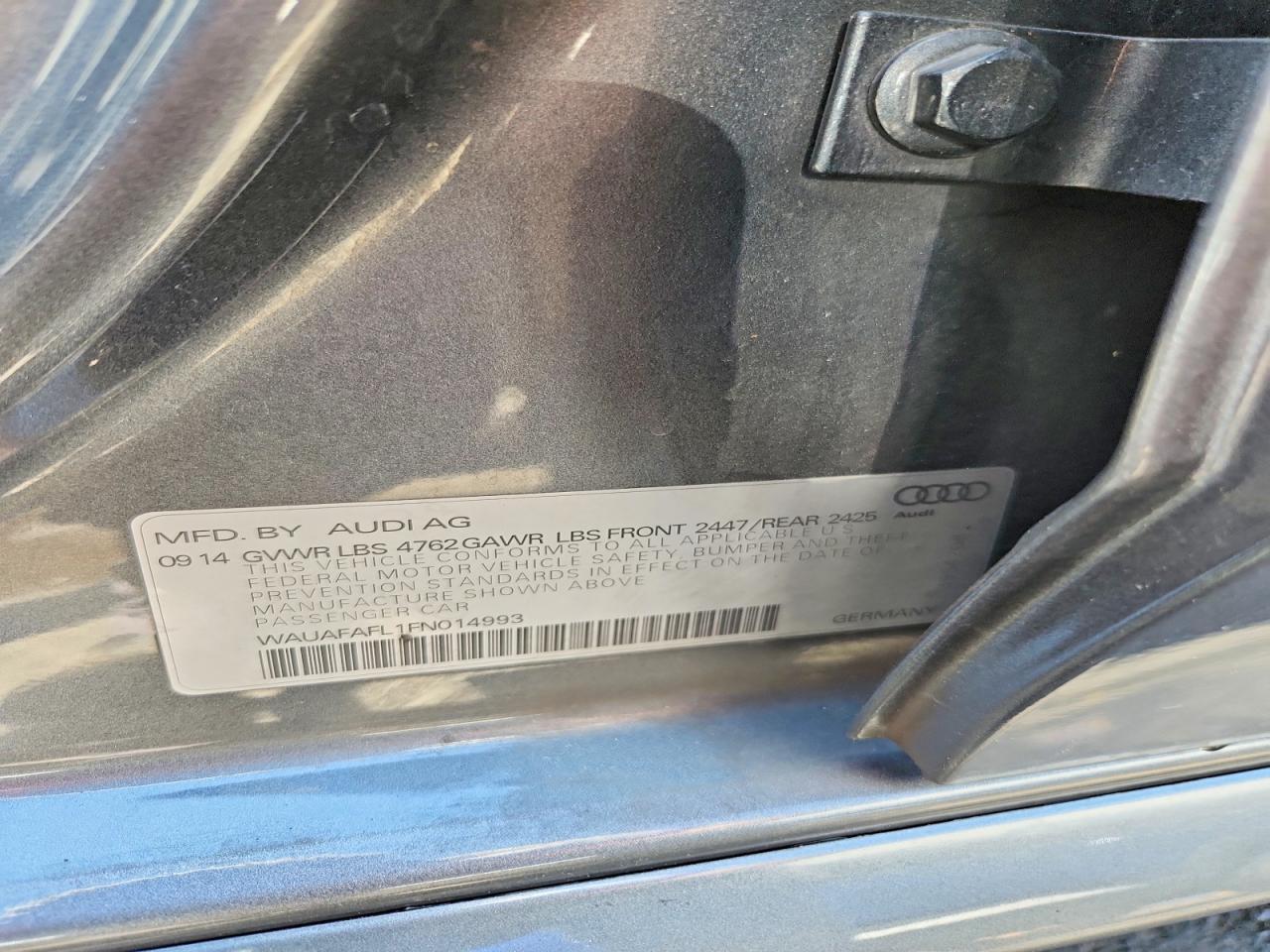 2015 Audi A4 Premium Gray vin: WAUAFAFL1FN014993