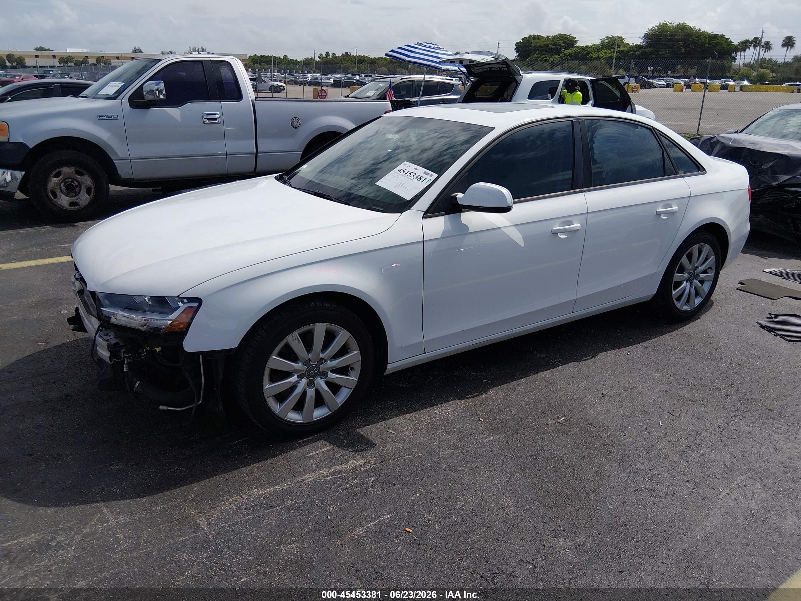 2014 Audi A4 2.0t Premium White vin: WAUAFAFL2EN018873