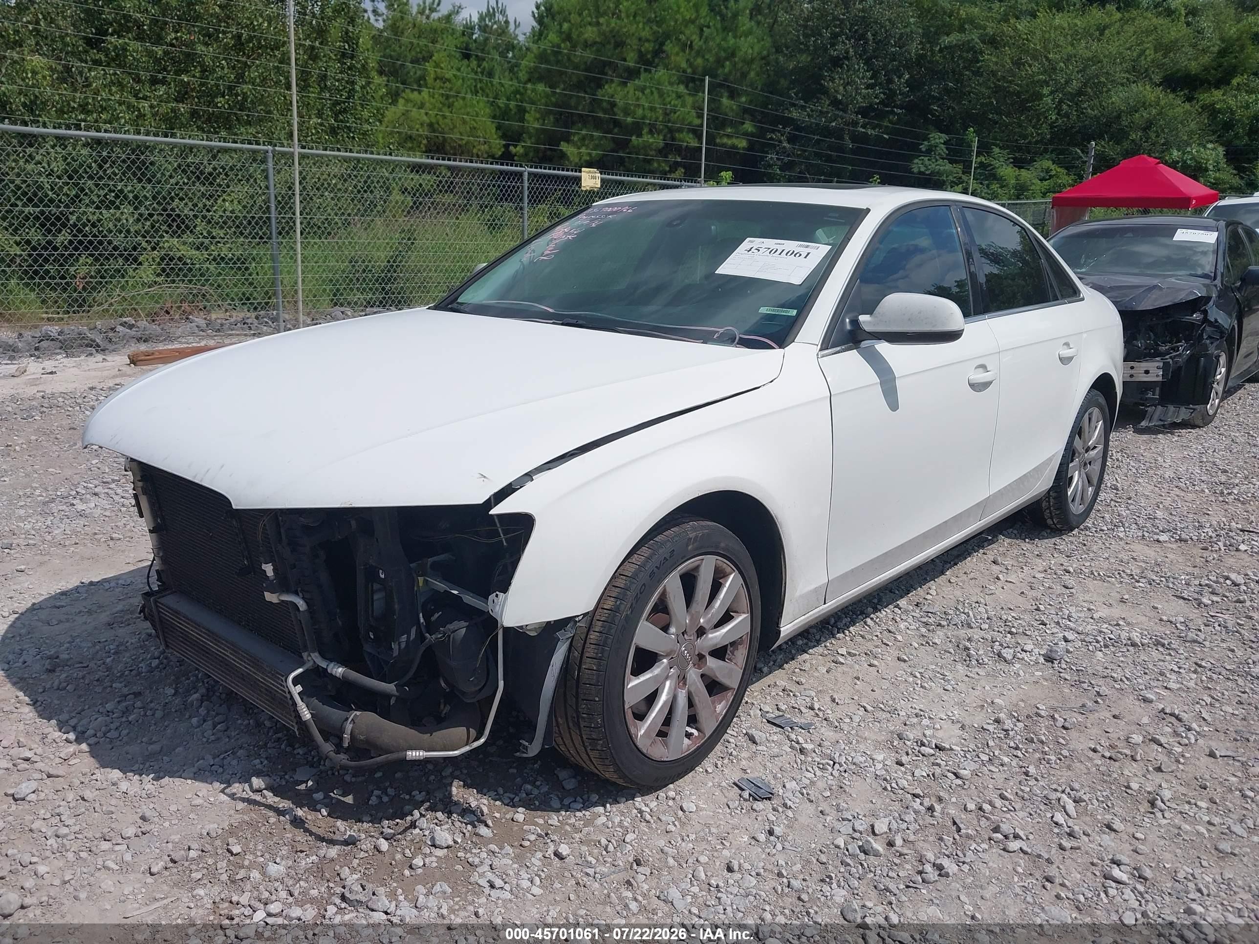 2013 Audi A4 2.0t Premium White vin: WAUAFAFL3DA045263