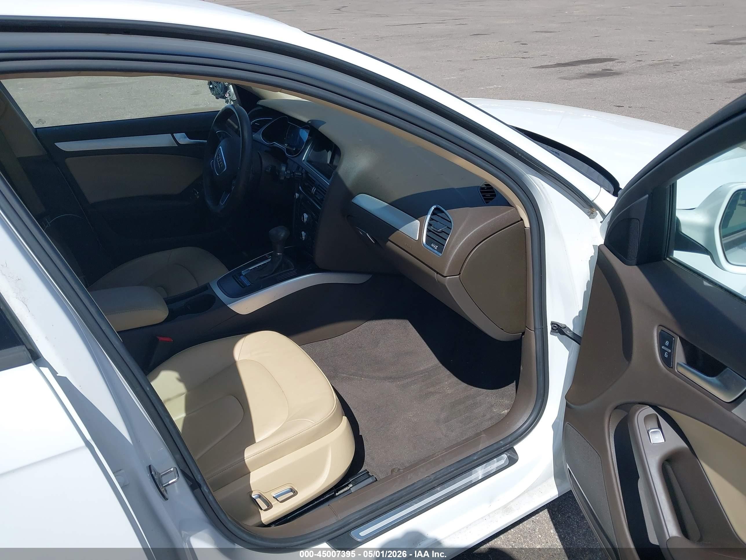 2013 Audi A4 2.0t Premium White vin: WAUAFAFL3DN024602