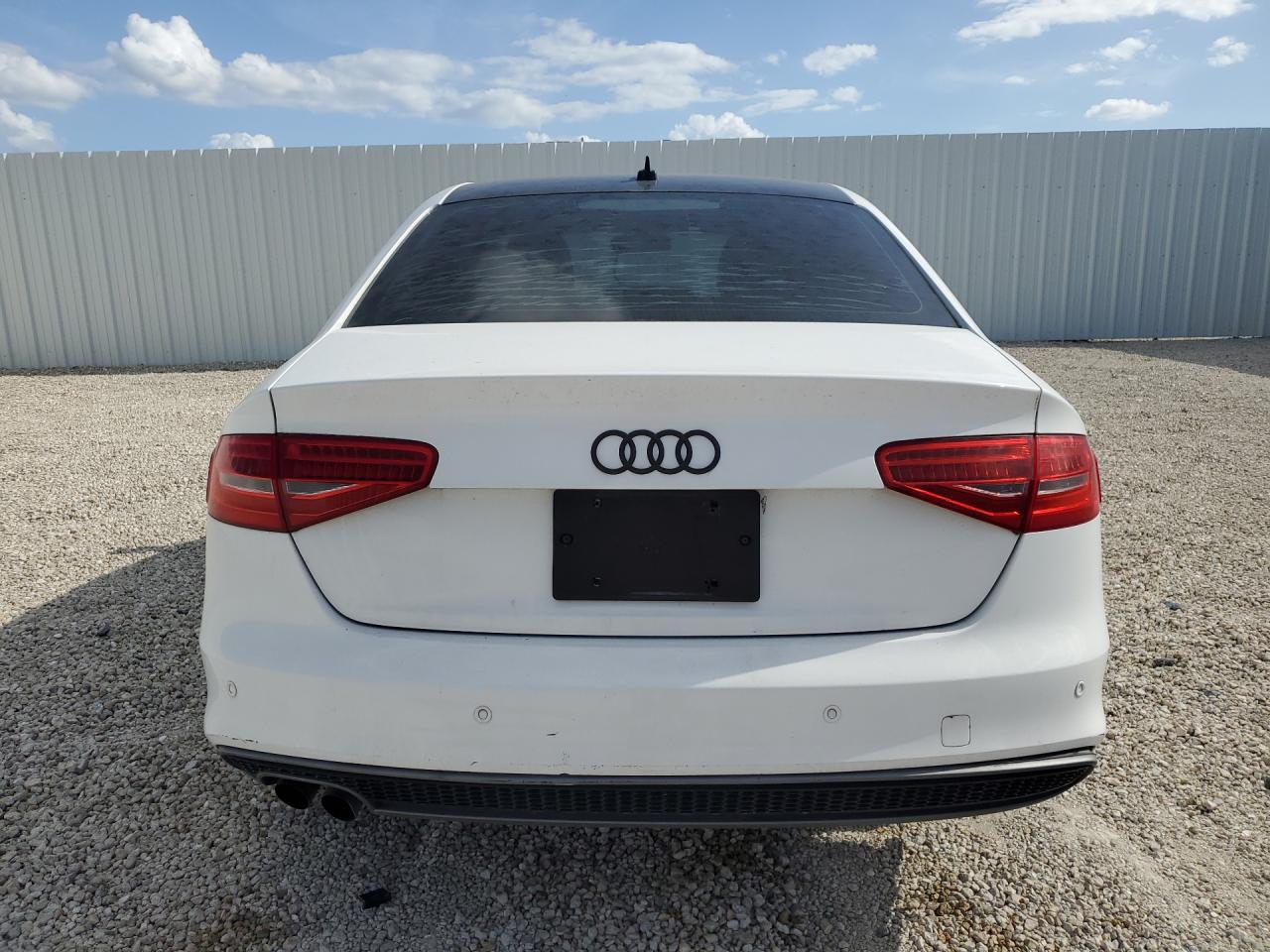2014 Audi A4 Premium White vin: WAUAFAFL3EN015769 Damage: Rear Bumper, Multiple Scratches Heavy, 7