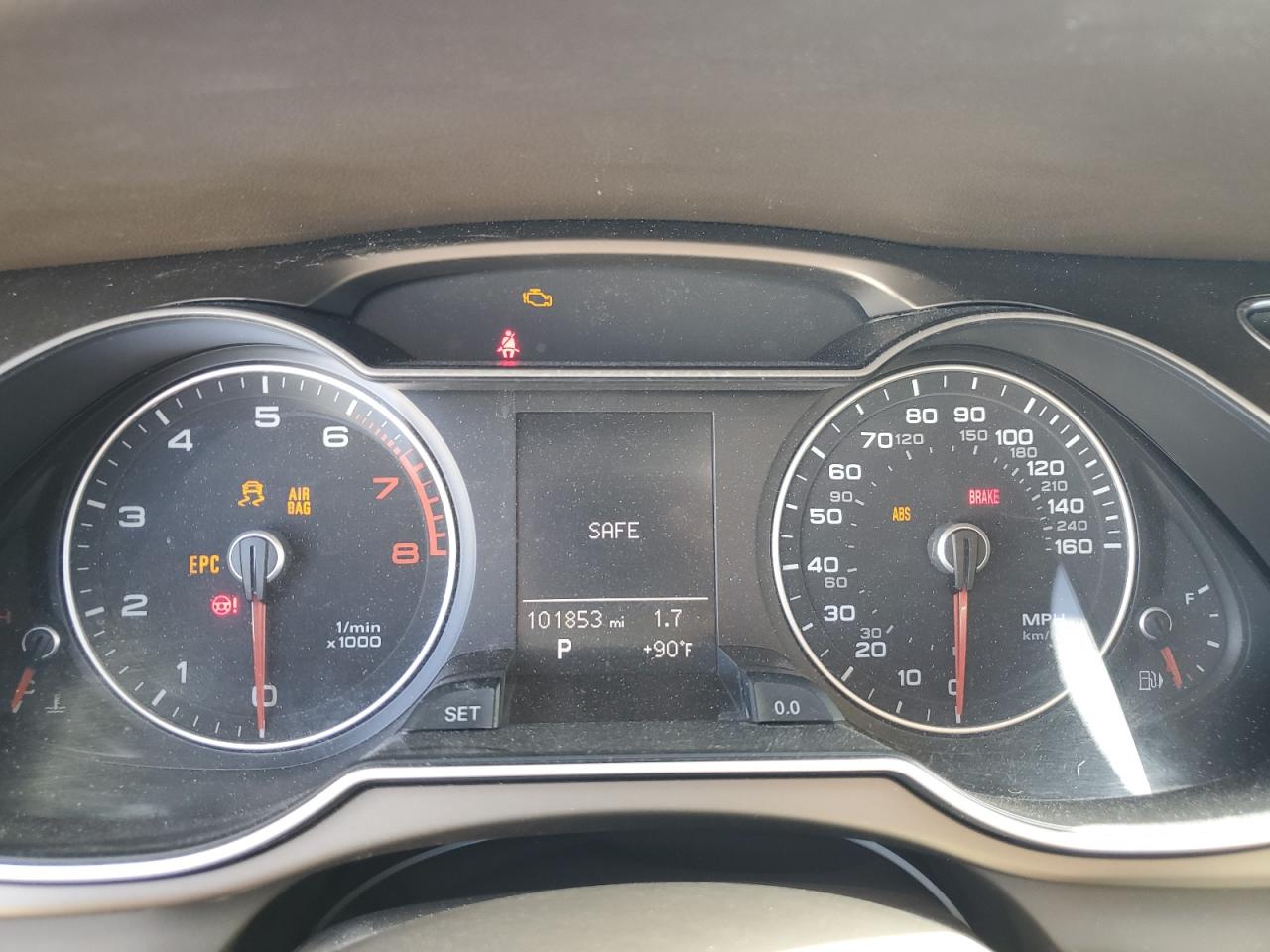 2014 Audi A4 Premium White vin: WAUAFAFL3EN015769 Damage: Warning Light - Engine, On, Unacceptable
